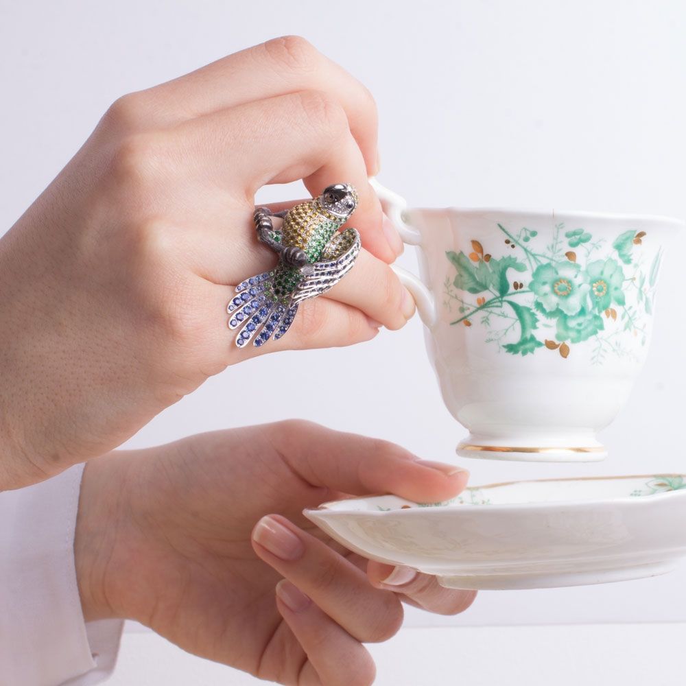 RING COLOURED STONES ANIMALIER - Image 2