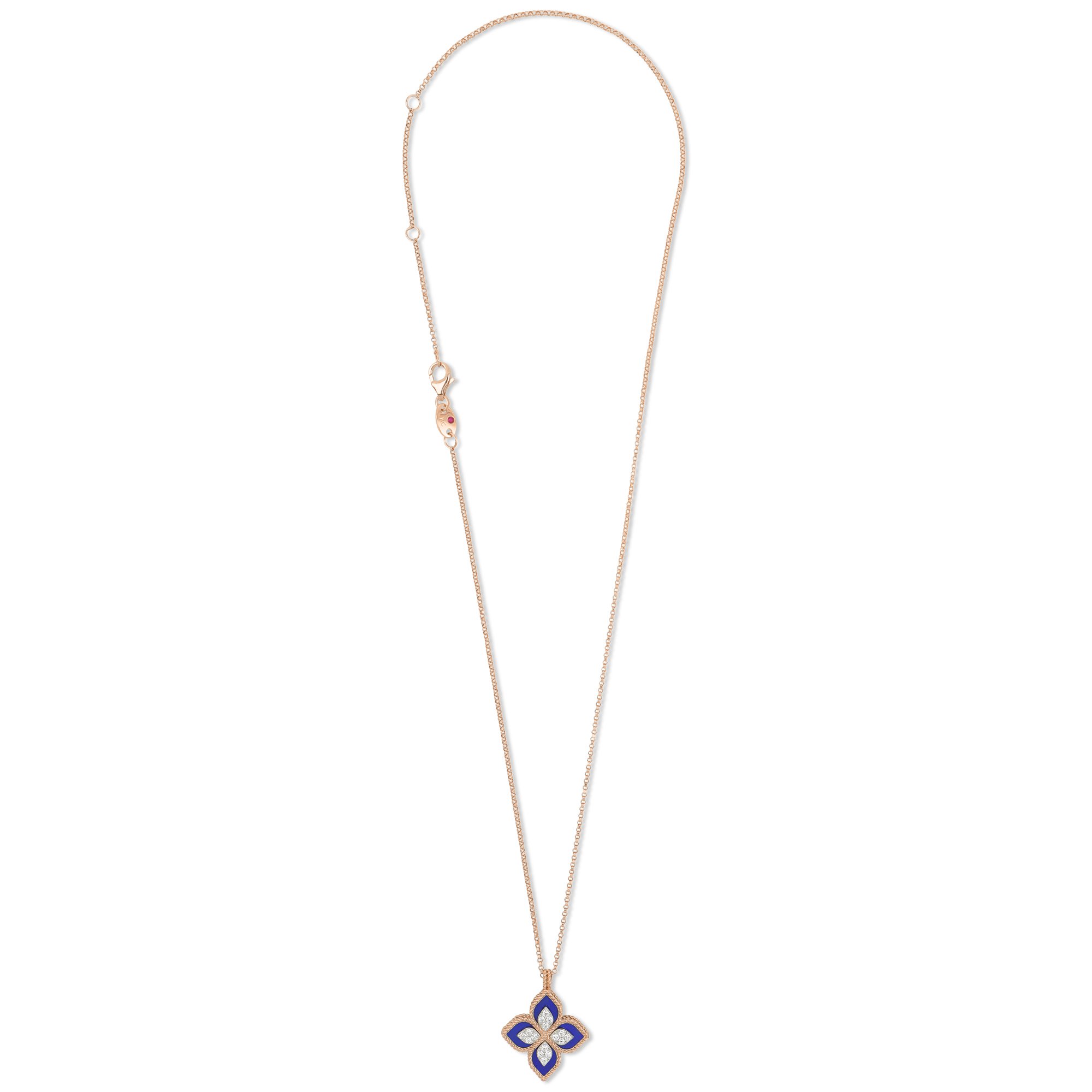 PRINCESS FLOWER PENDANT WITH DIAMONDS AND LAPIS - Image 3