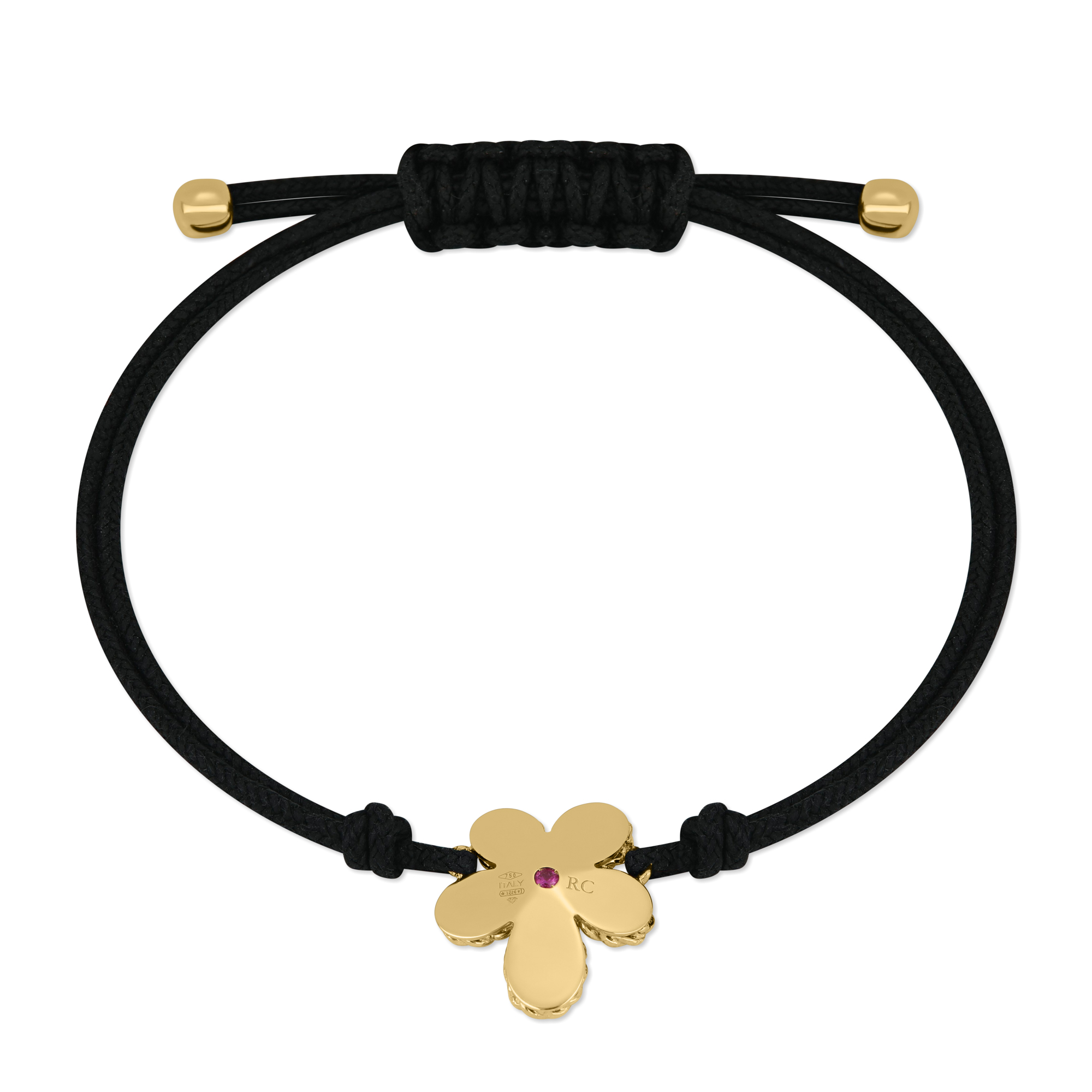 JASMINE COTTON SILK BRACELET WITH DIAMONDS - Image 4