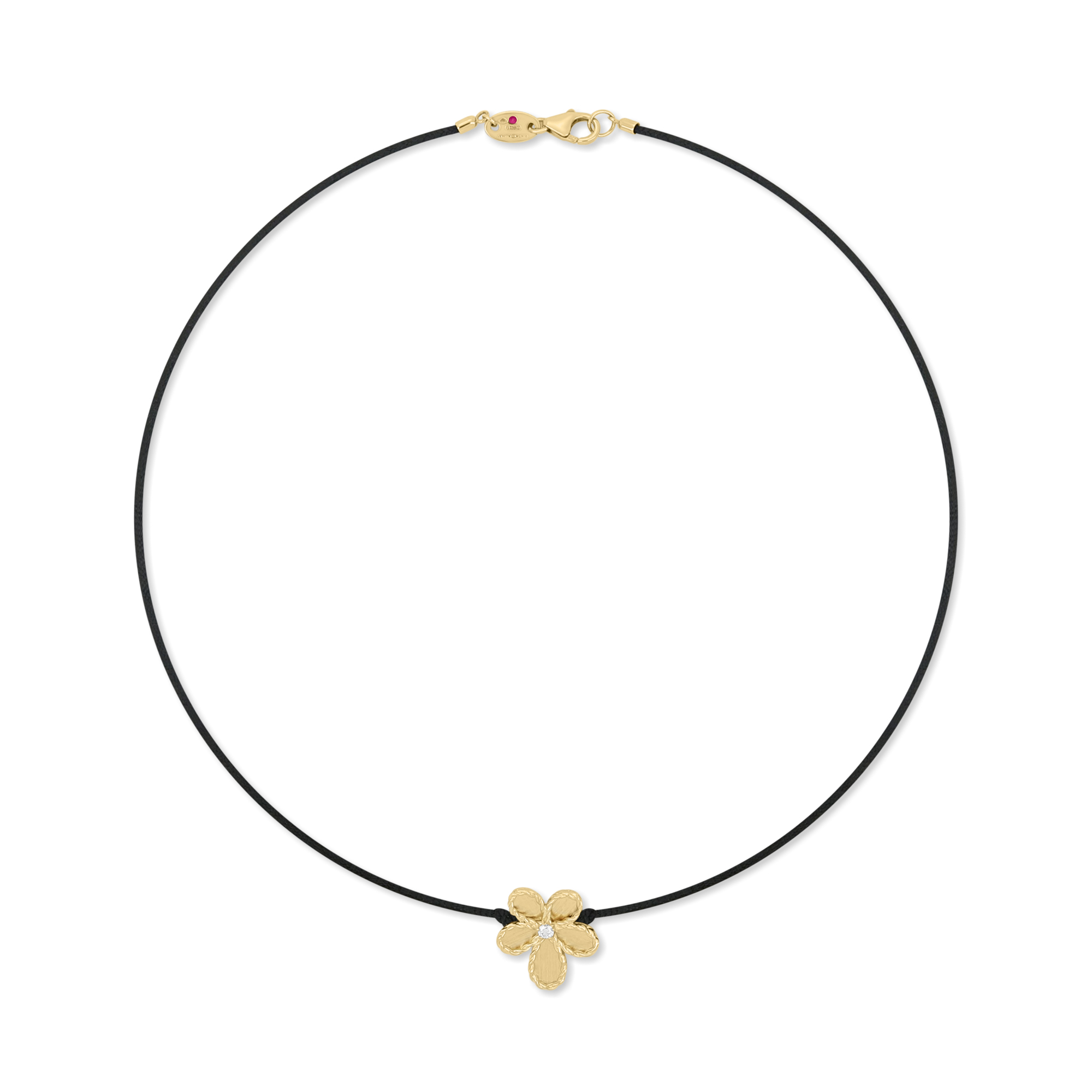 JASMINE COTTON SILK NECKLACE WITH DIAMONDS