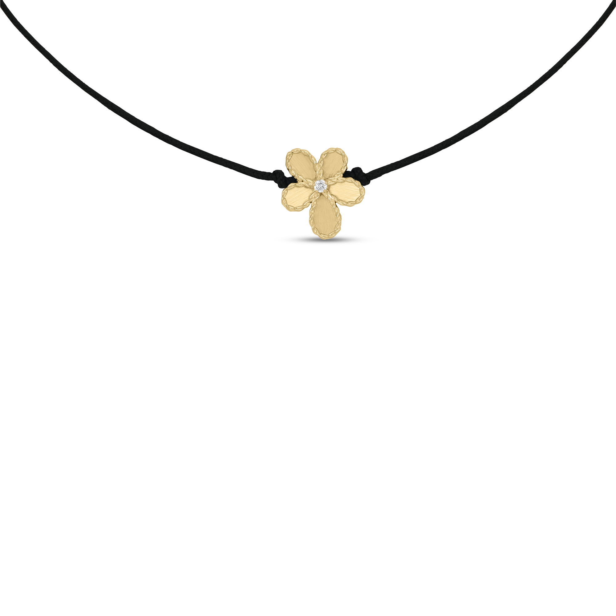 JASMINE COTTON SILK NECKLACE WITH DIAMONDS - Image 2