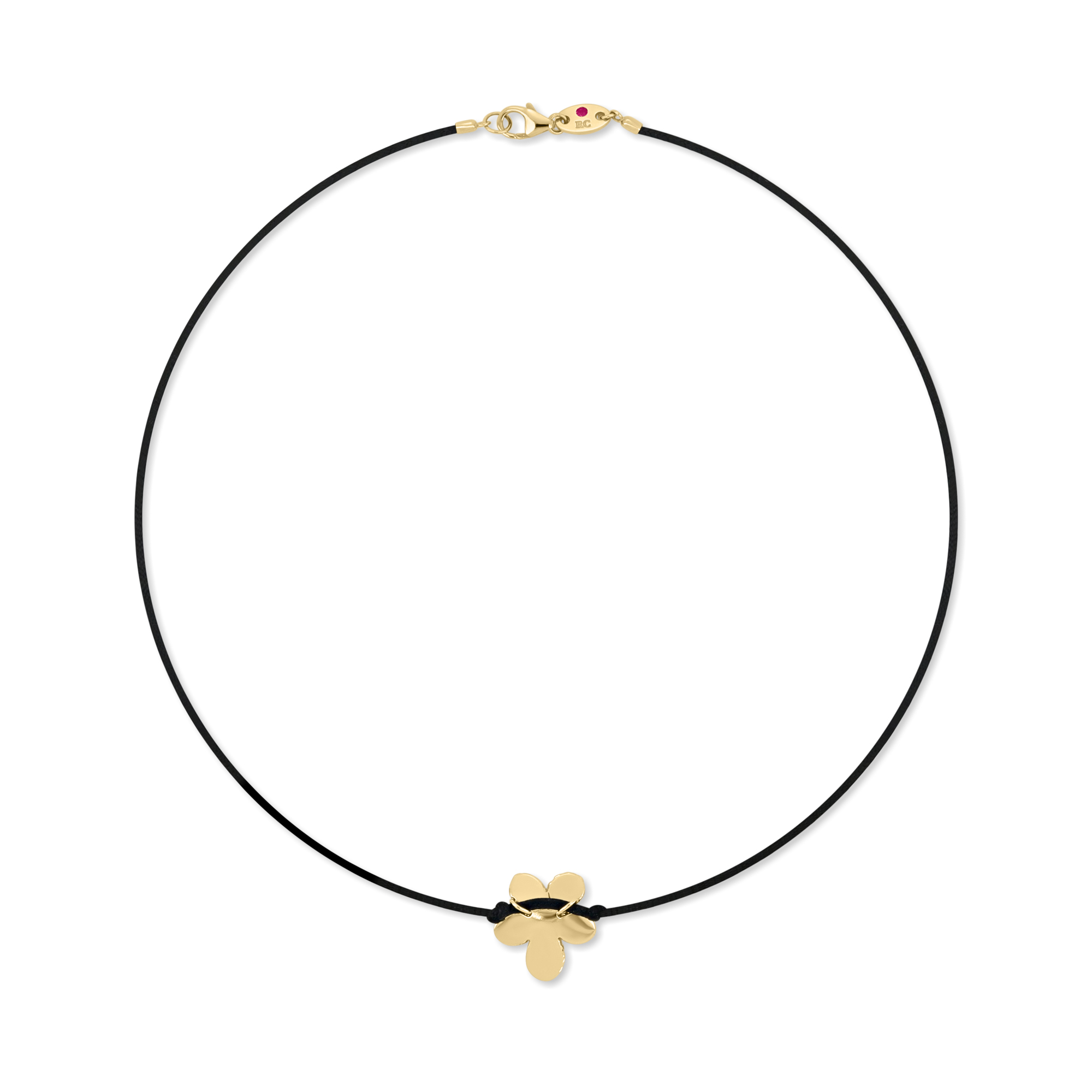 JASMINE COTTON SILK NECKLACE WITH DIAMONDS - Image 3