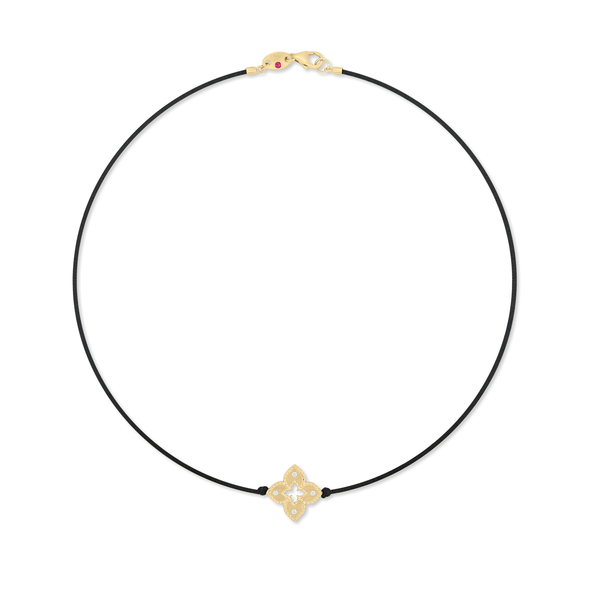 VENETIAN PRINCESS COTTON SILK NECKLACE WITH DIAMONDS