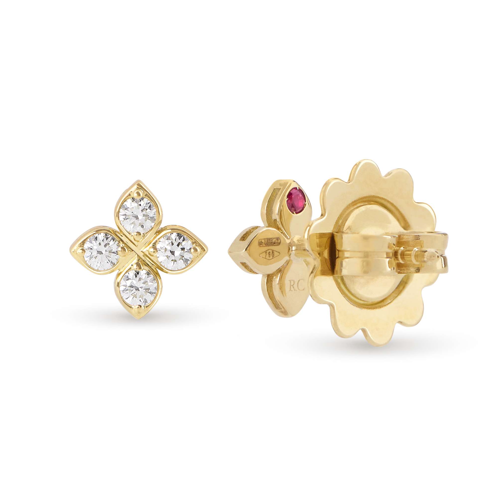 PRINCESS FLOWER EARRINGS FOR CAROUSEL WITH DIAMONDS - Image 2