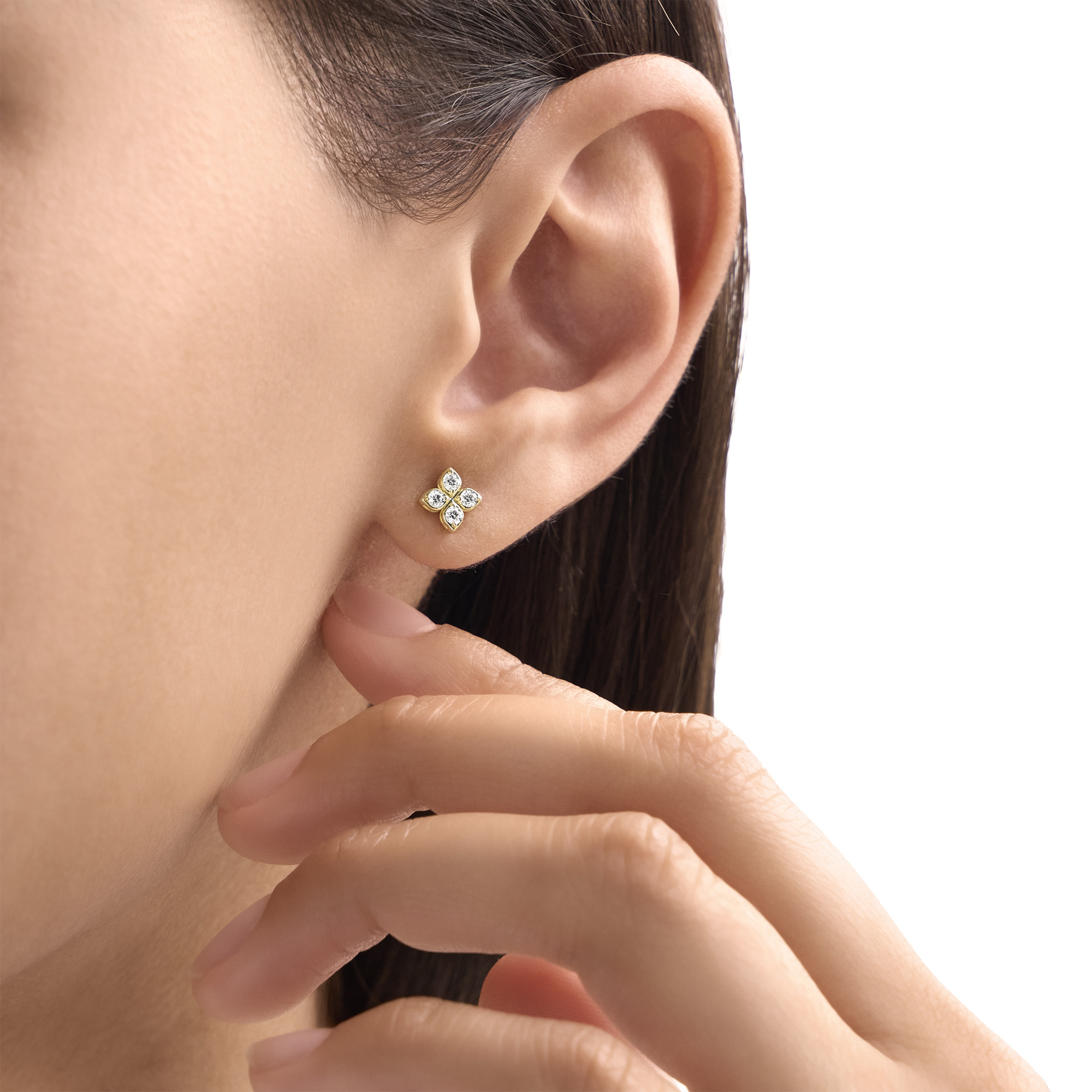 PRINCESS FLOWER EARRINGS FOR CAROUSEL WITH DIAMONDS - Image 3