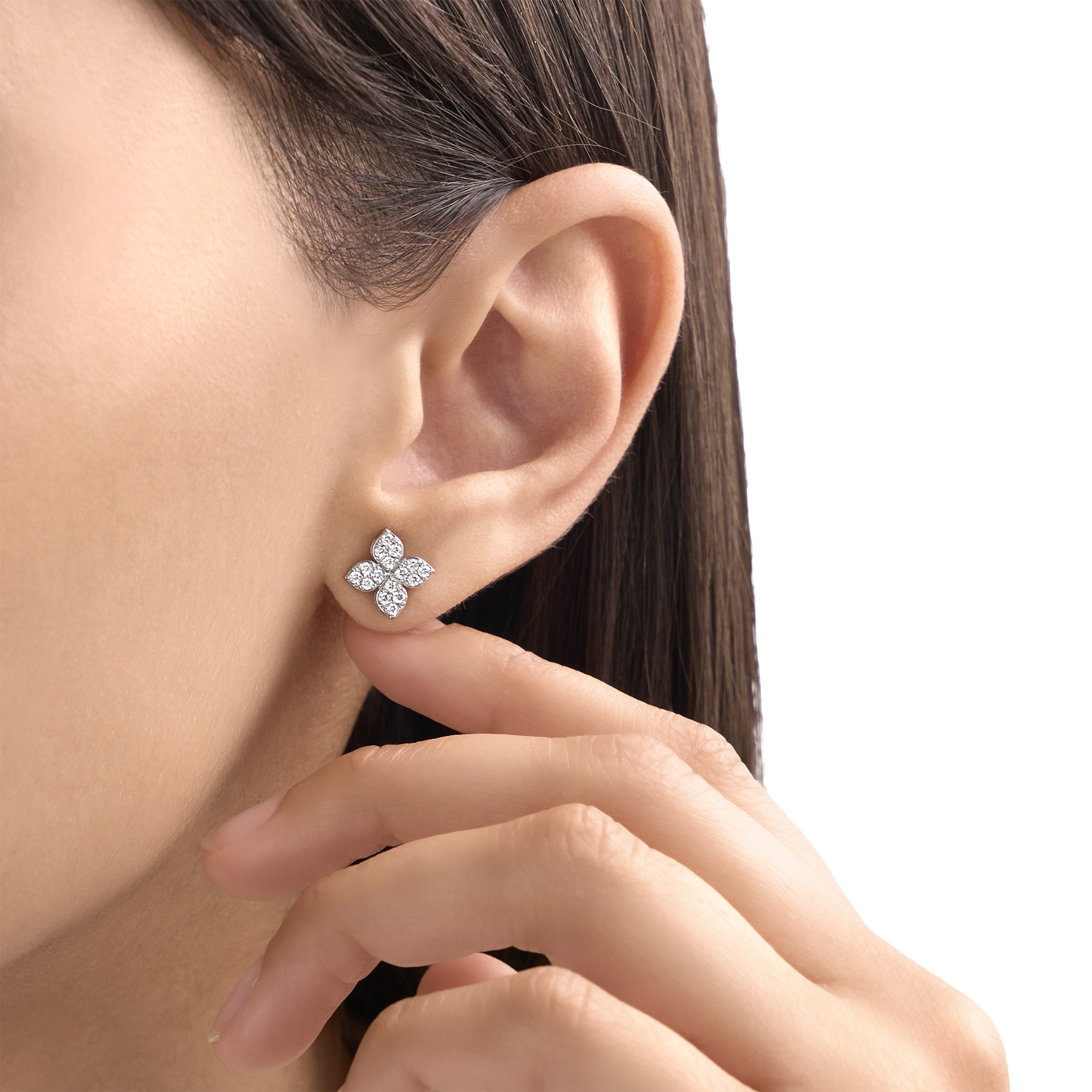 PRINCESS FLOWER EARRINGS FOR CAROUSEL WITH DIAMONDS - Image 2