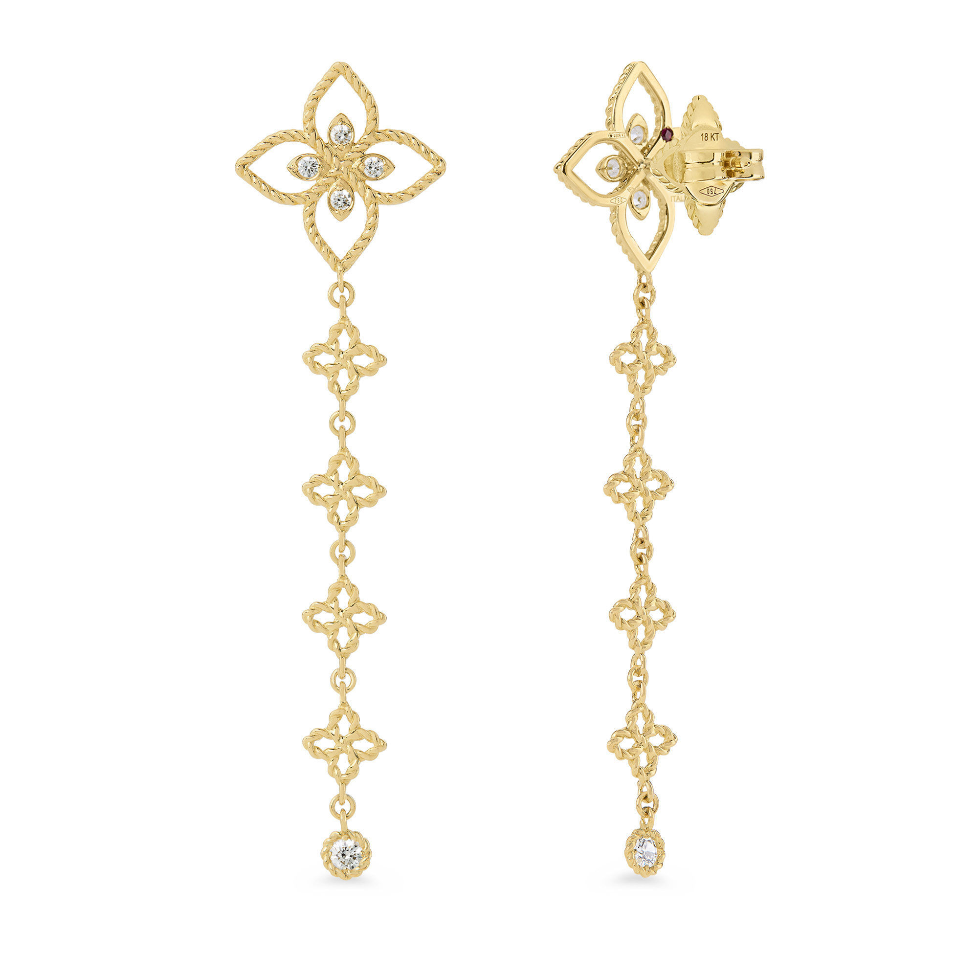PRINCESS FLOWER EARRINGS FOR CAROUSEL WITH DIAMONDS - Image 2