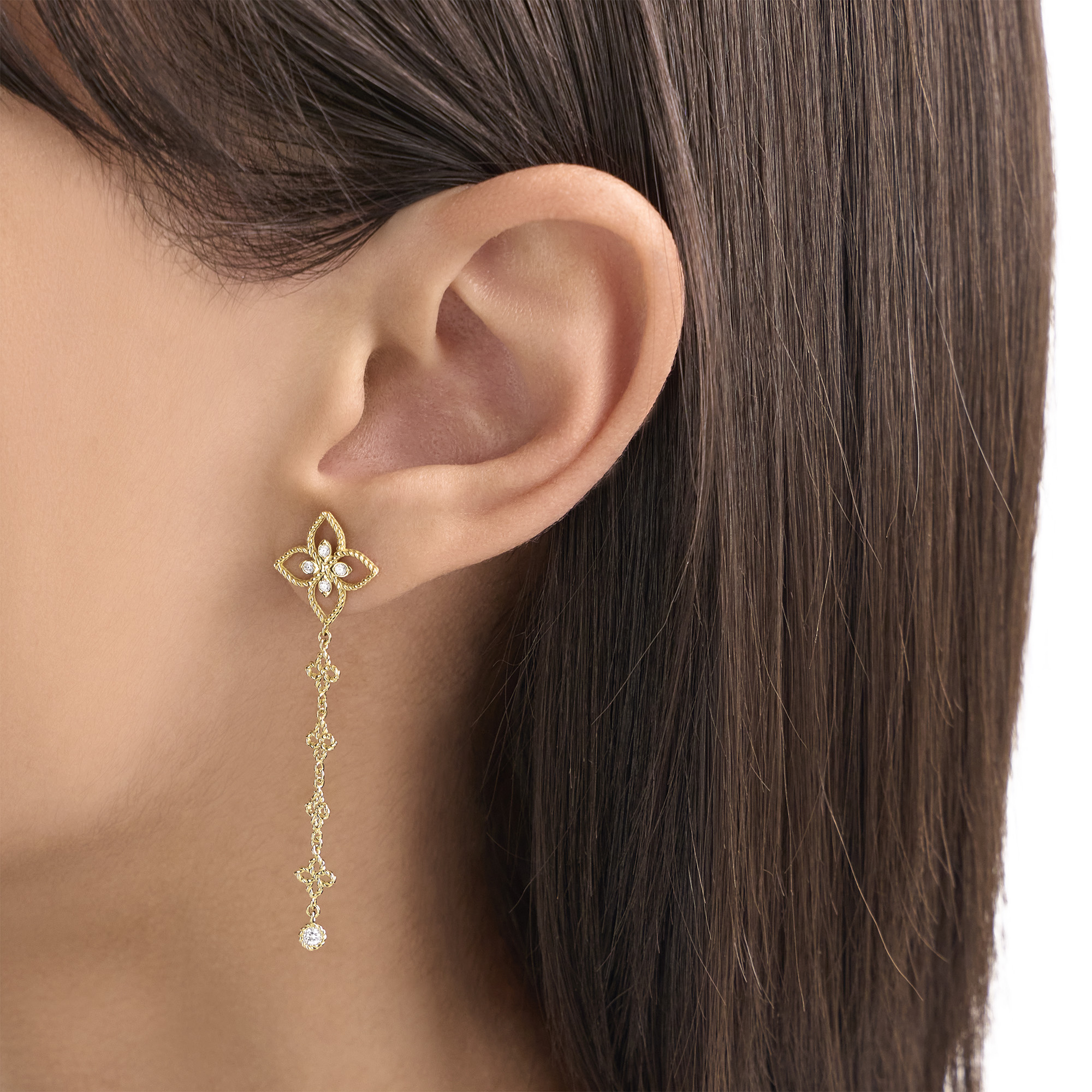 PRINCESS FLOWER EARRINGS FOR CAROUSEL WITH DIAMONDS - Image 3