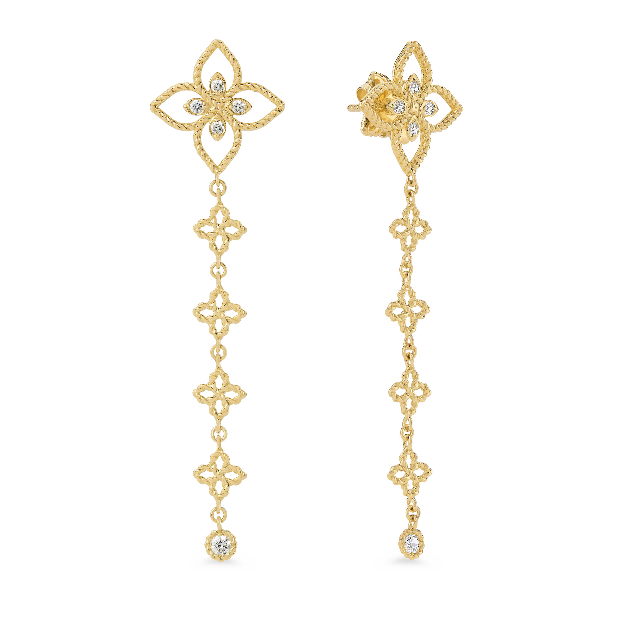 PRINCESS FLOWER EARRINGS FOR CAROUSEL WITH DIAMONDS