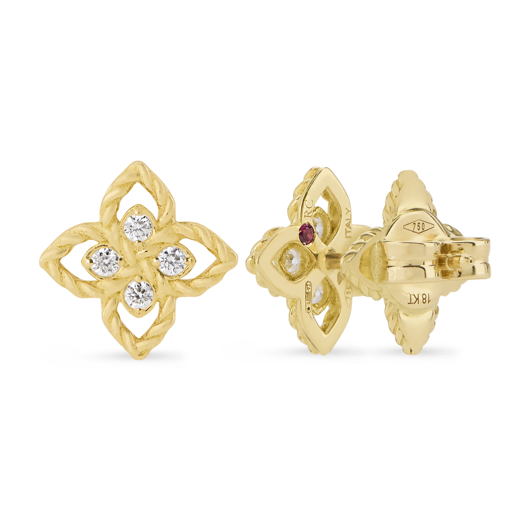 PRINCESS FLOWER EARRINGS FOR CAROUSEL WITH DIAMONDS - Image 2