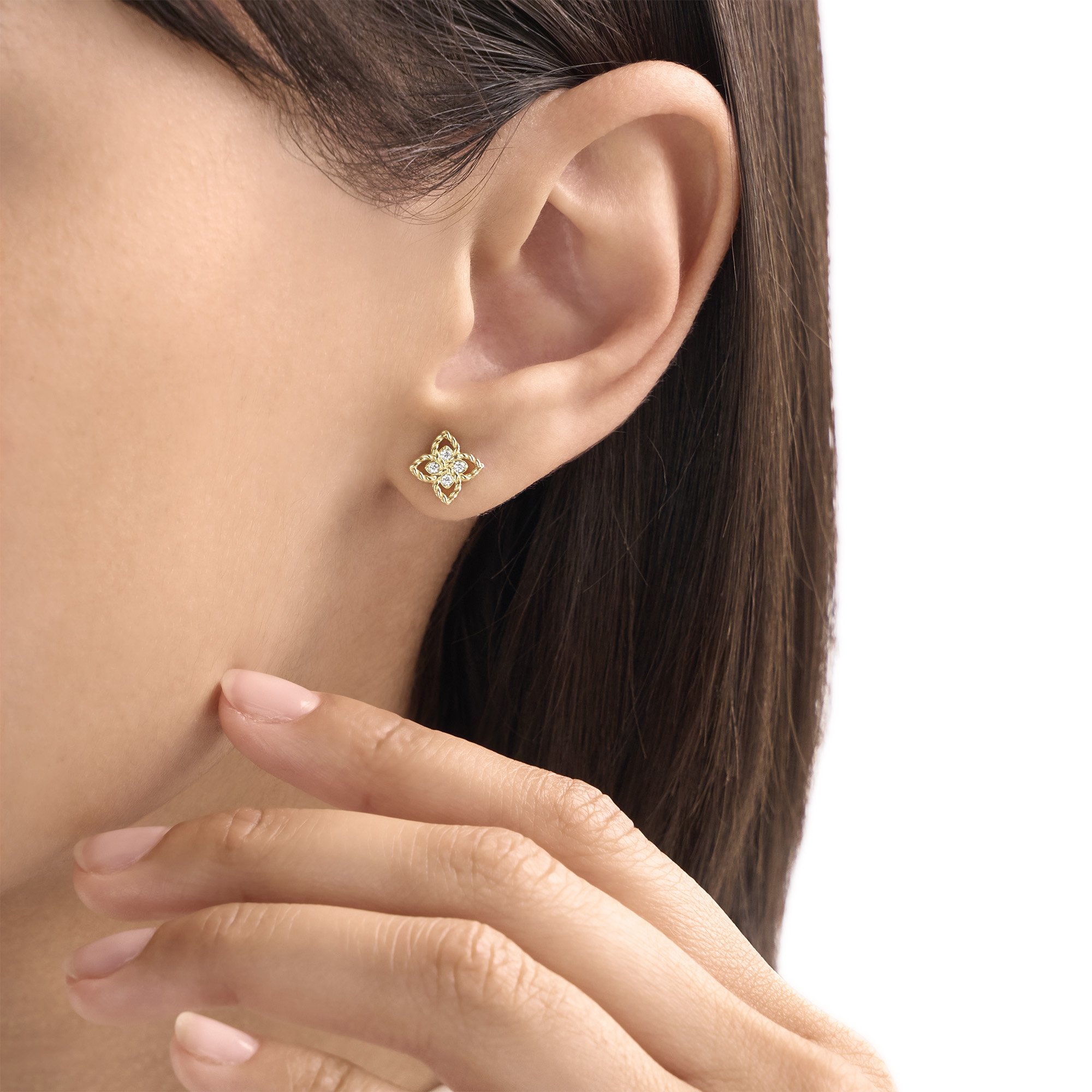 PRINCESS FLOWER EARRINGS FOR CAROUSEL WITH DIAMONDS - Image 3