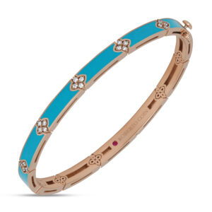 LOVE IN VERONA BANGLE WITH TURQUOISE ENAMEL AND DIAMONDS