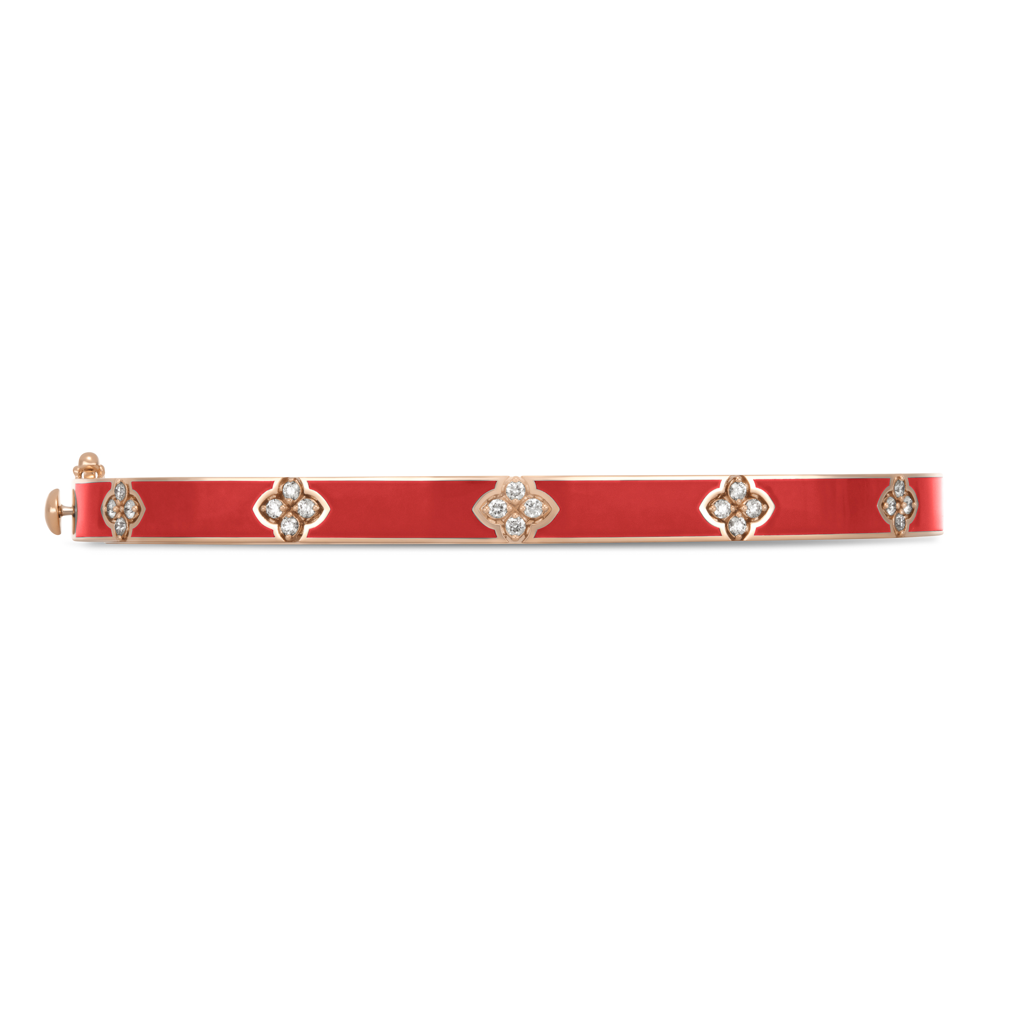 LOVE IN VERONA BANGLE WITH CORAL ENAMEL AND DIAMONDS - Image 2