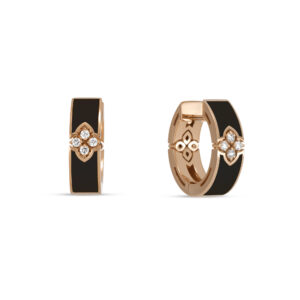 LOVE IN VERONA EARRINGS WITH BLACK ENAMEL AND DIAMONDS