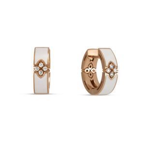 LOVE IN VERONA EARRINGS WITH WHITE ENAMEL AND DIAMONDS