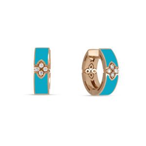 LOVE IN VERONA EARRINGS WITH TURQUOISE ENAMEL AND DIAMONDS