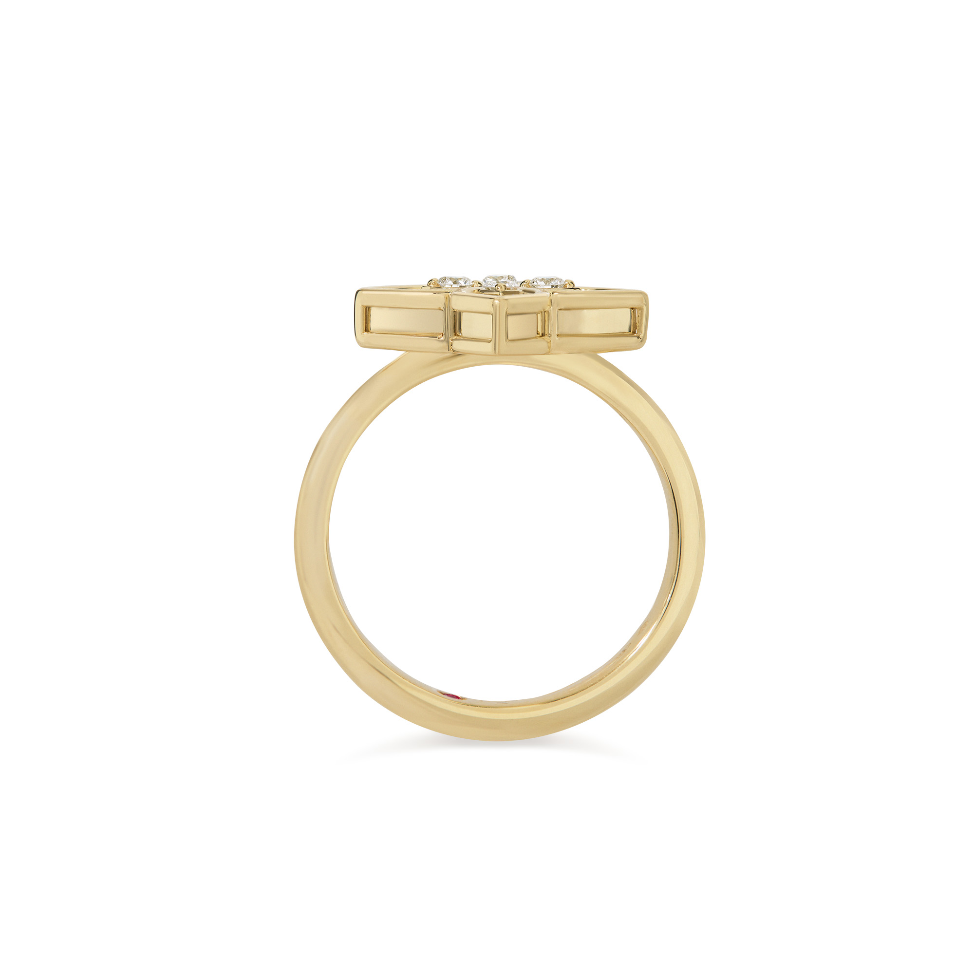 PRINCESS FLOWER RING FOR CAROUSEL WITH DIAMONDS AND BLUE ENAMEL - Image 3