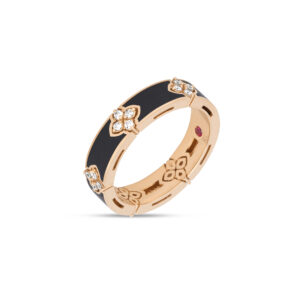 LOVE IN VERONA RING WITH BLACK ENAMEL AND DIAMONDS