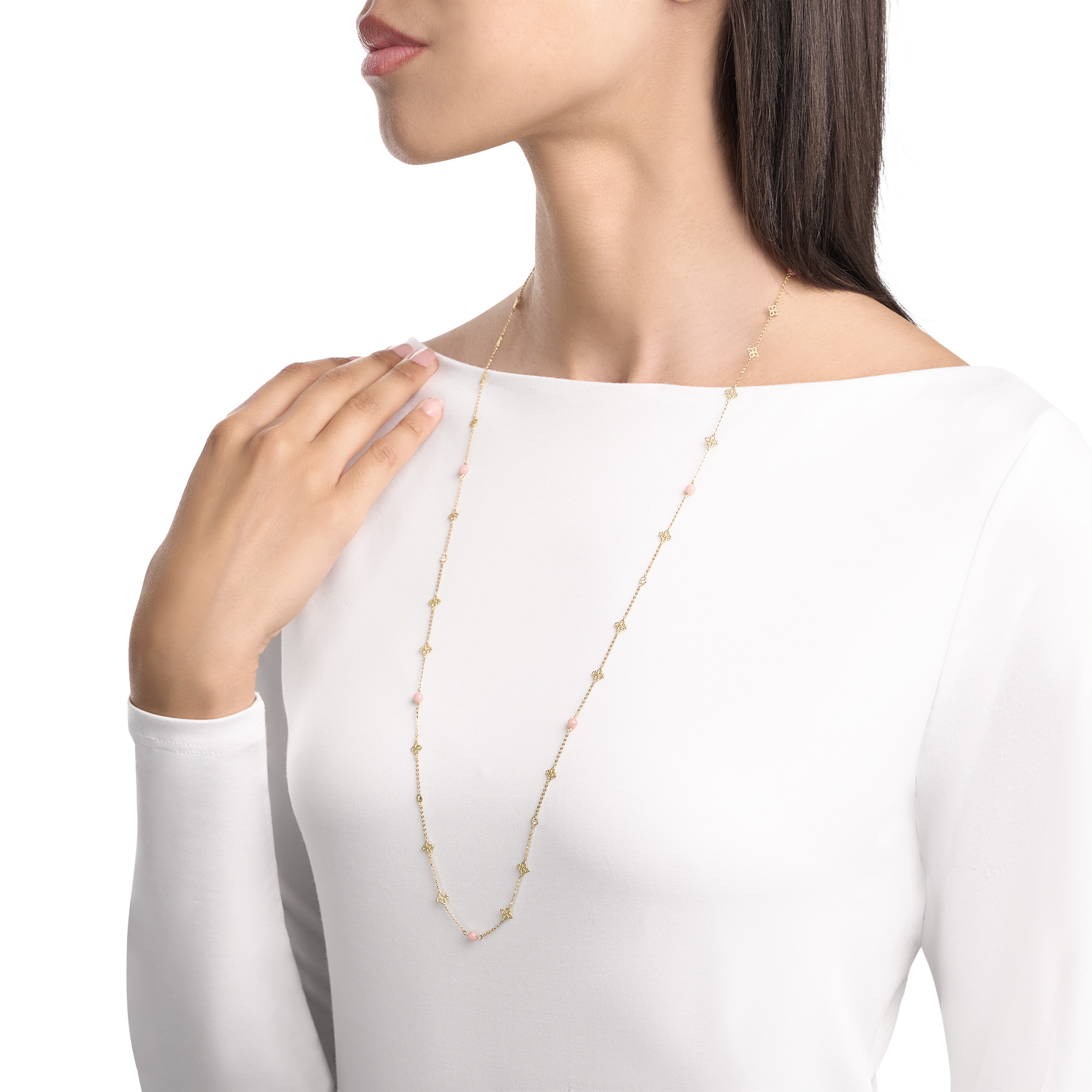 PRINCESS FLOWER NECKLACE FOR CAROUSEL WITH DIAMONDS AND OPAL - Image 3