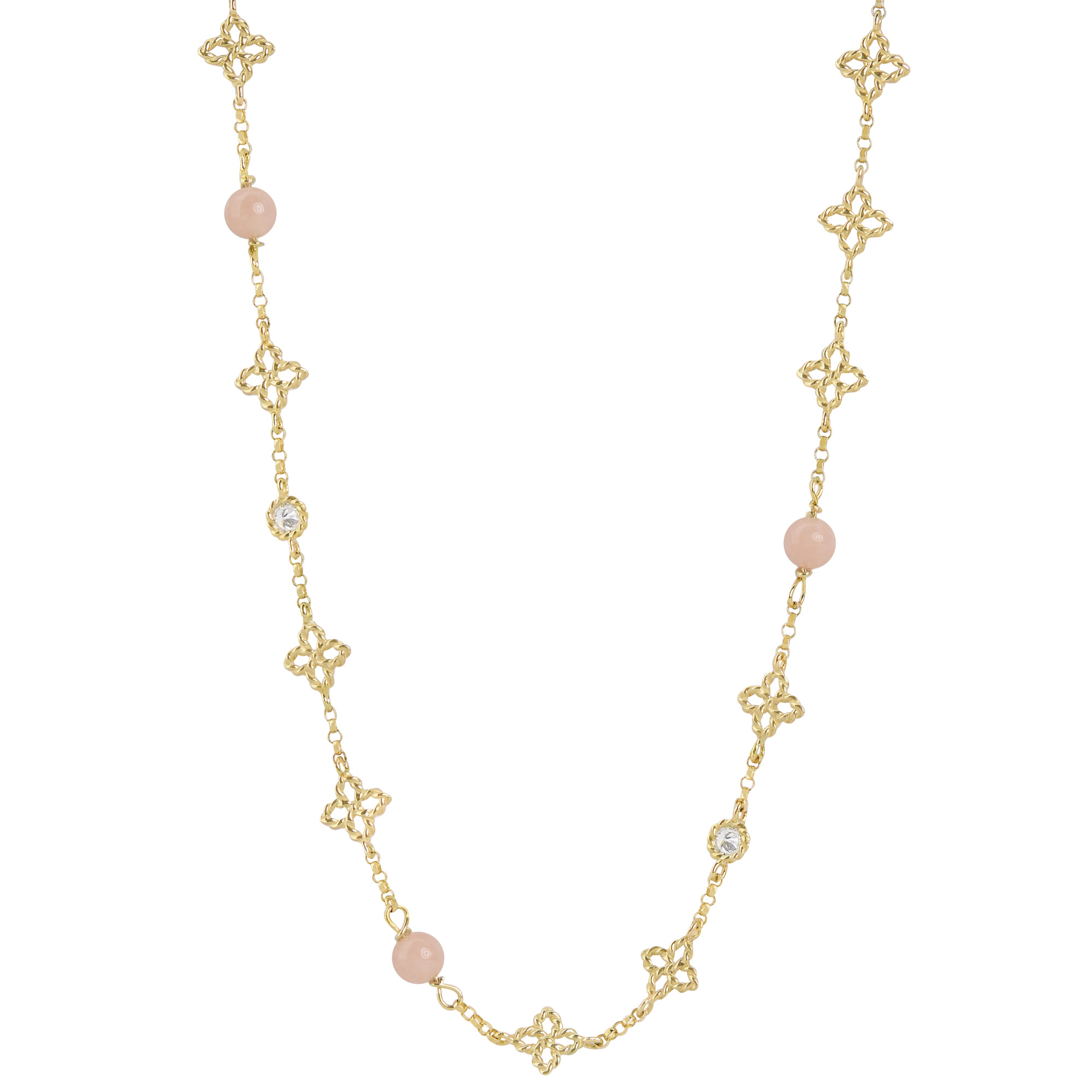 PRINCESS FLOWER NECKLACE FOR CAROUSEL WITH DIAMONDS AND OPAL - Image 3