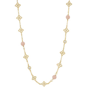 PRINCESS FLOWER NECKLACE FOR CAROUSEL WITH DIAMONDS AND OPAL