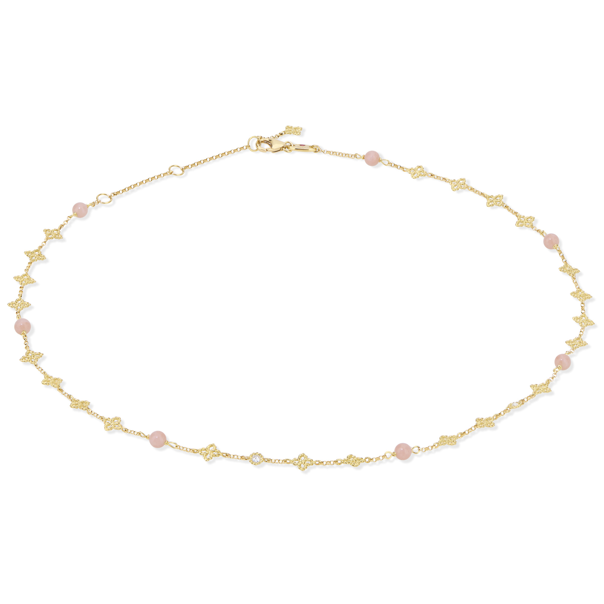 PRINCESS FLOWER NECKLACE FOR CAROUSEL WITH DIAMONDS AND OPAL - Image 2