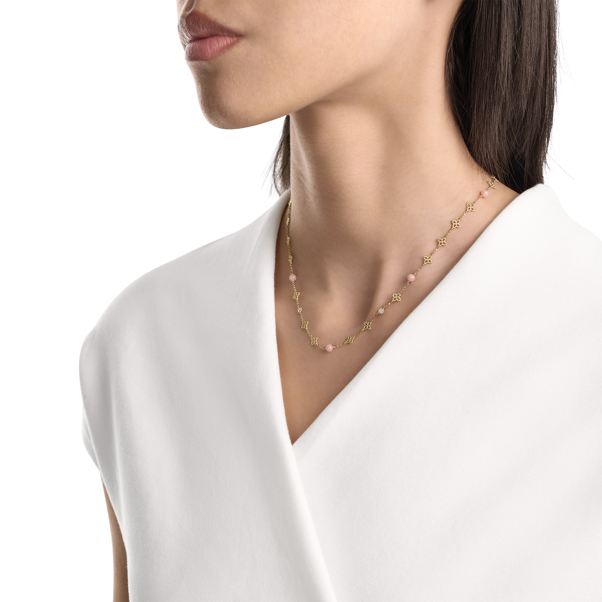 PRINCESS FLOWER NECKLACE FOR CAROUSEL WITH DIAMONDS AND OPAL - Image 4