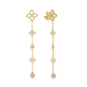 PRINCESS FLOWER EARRINGS FOR CAROUSEL WITH DIAMONDS AND OPAL