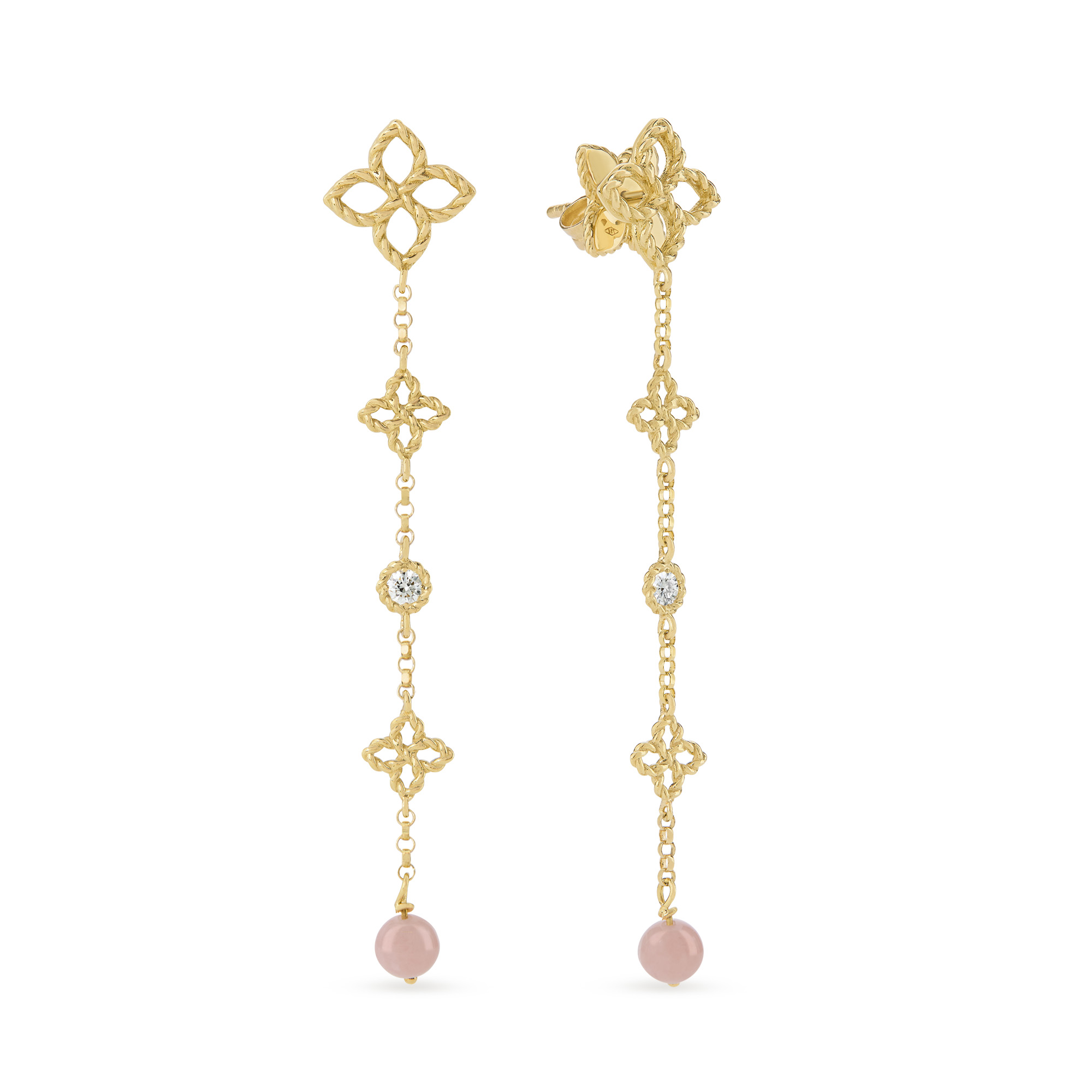 PRINCESS FLOWER EARRINGS FOR CAROUSEL WITH DIAMONDS AND OPAL