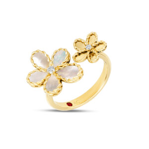 JASMINE RING WITH DIAMONDS AND MOTHER OF PEARL