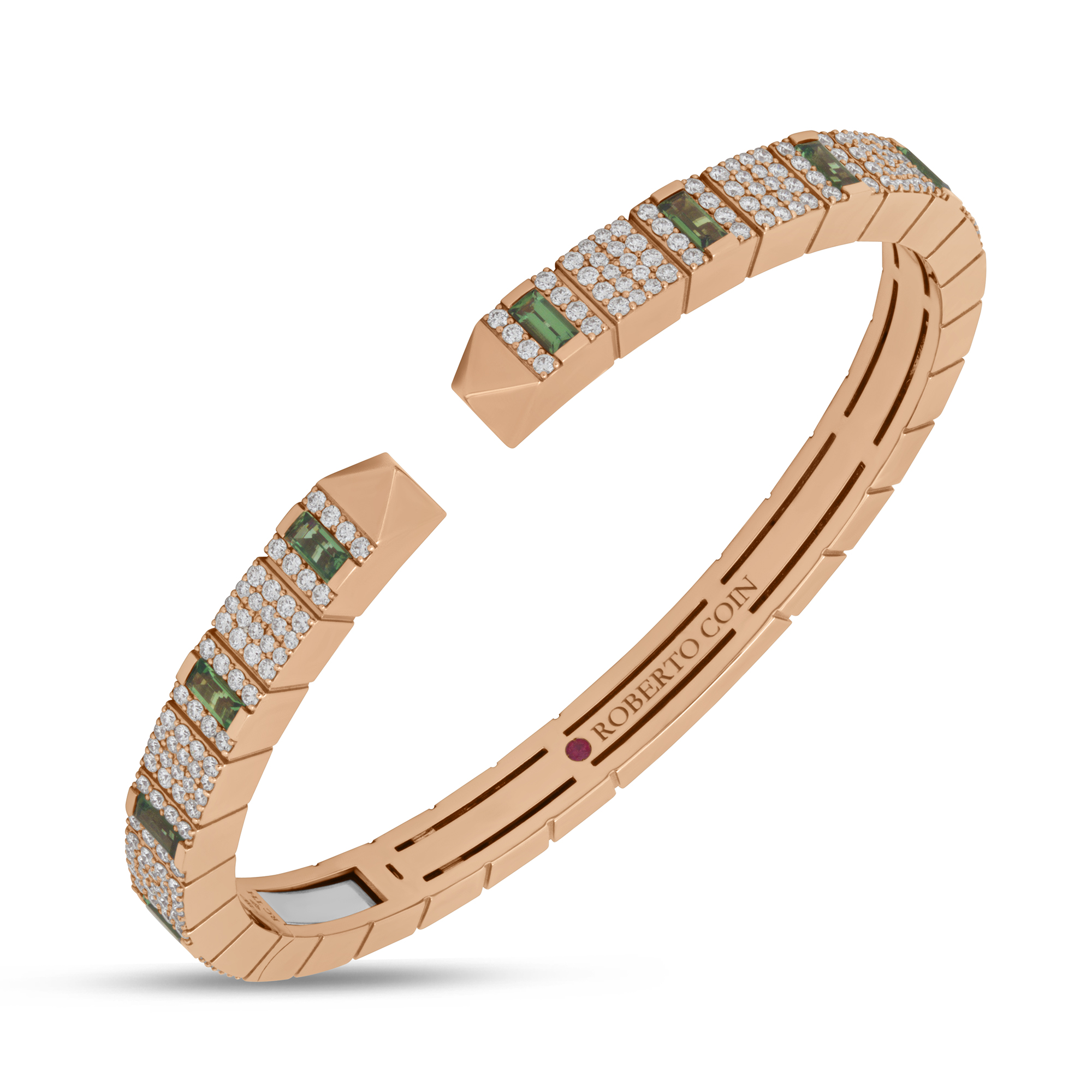 SAUVAGE PRIVÉ BANGLE WITH DIAMONDS AND GREEN TOURMALINE