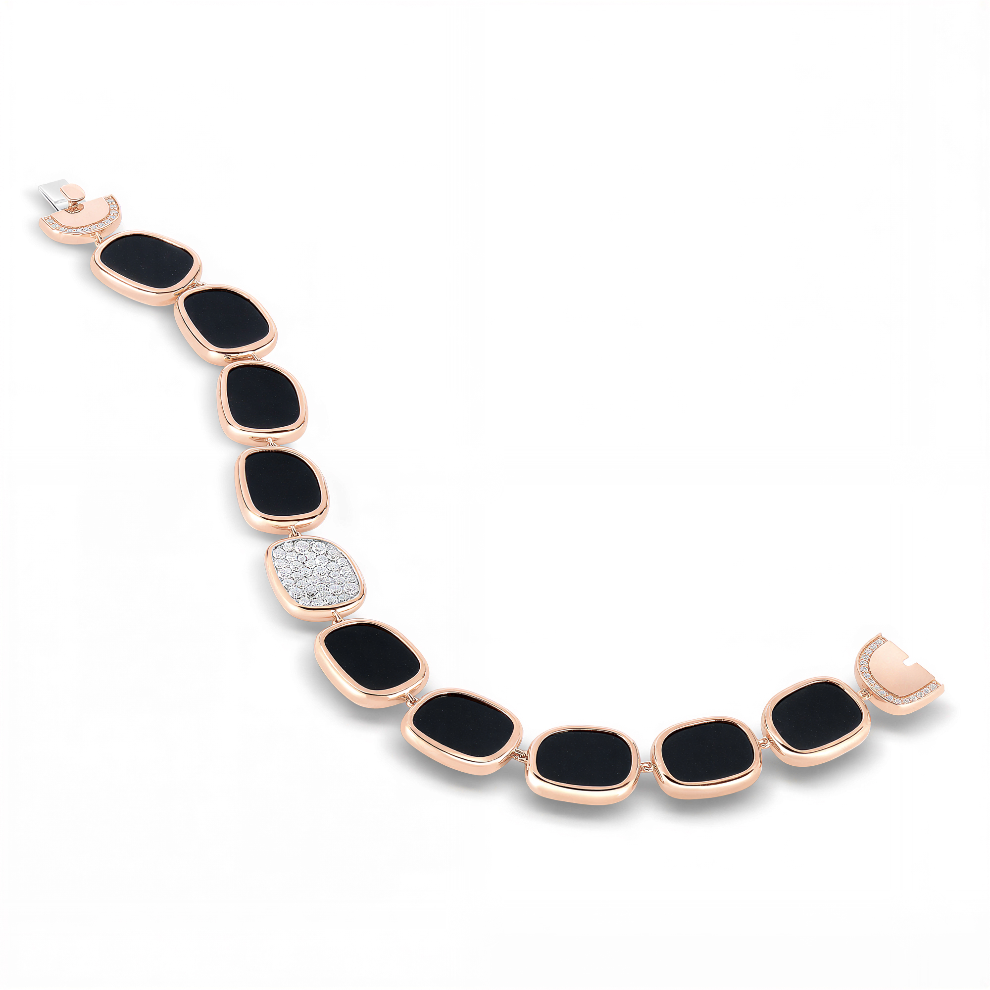 BLACK JADE BRACELET WITH BLACK JADE AND DIAMONDS - Image 2