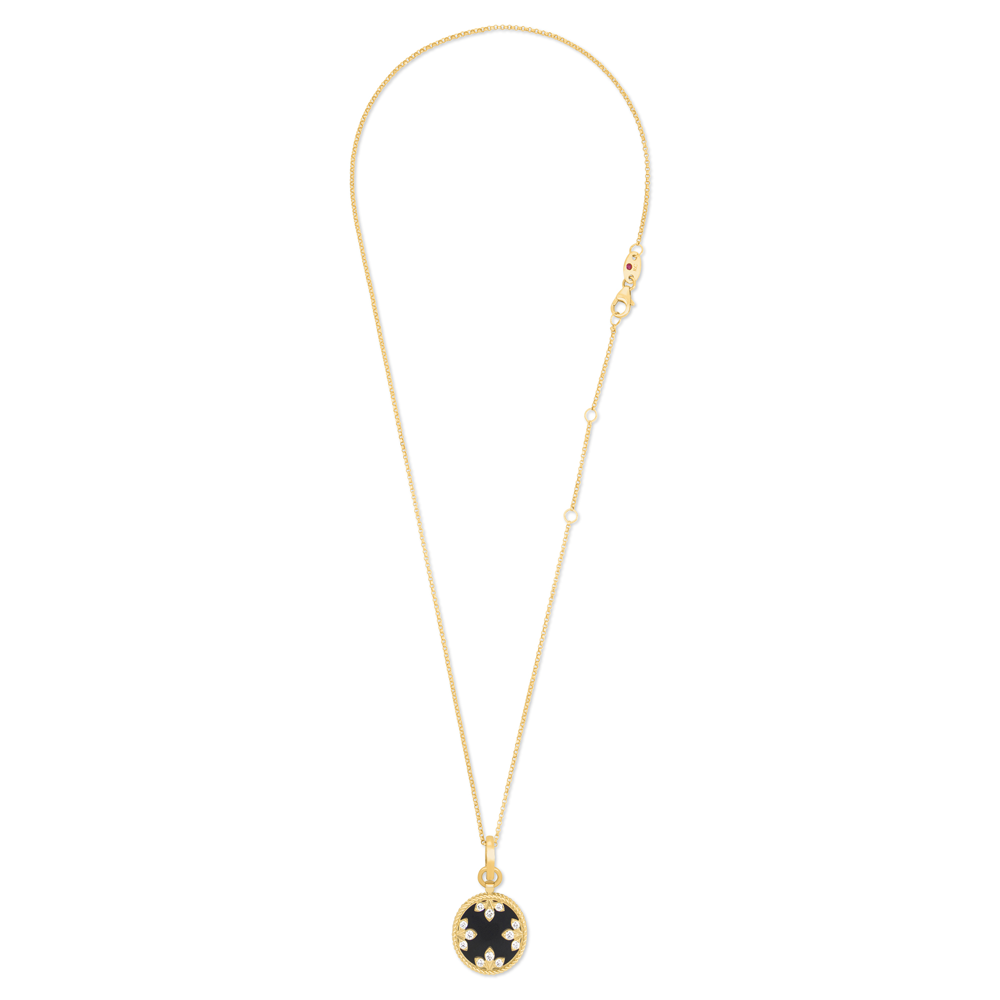 VENETIAN MEDALLIONS COLLAR WITH DIAMONDS AND BLACK JADE - Image 2