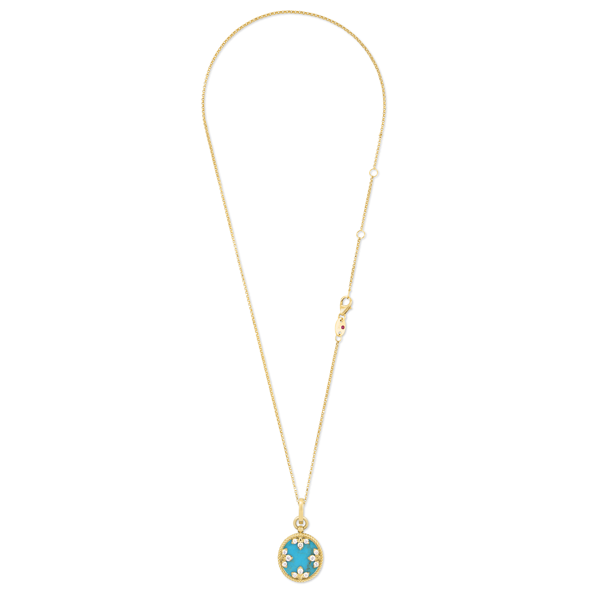 VENETIAN MEDALLIONS COLLAR WITH DIAMONDS AND TURQUOISE - Image 2