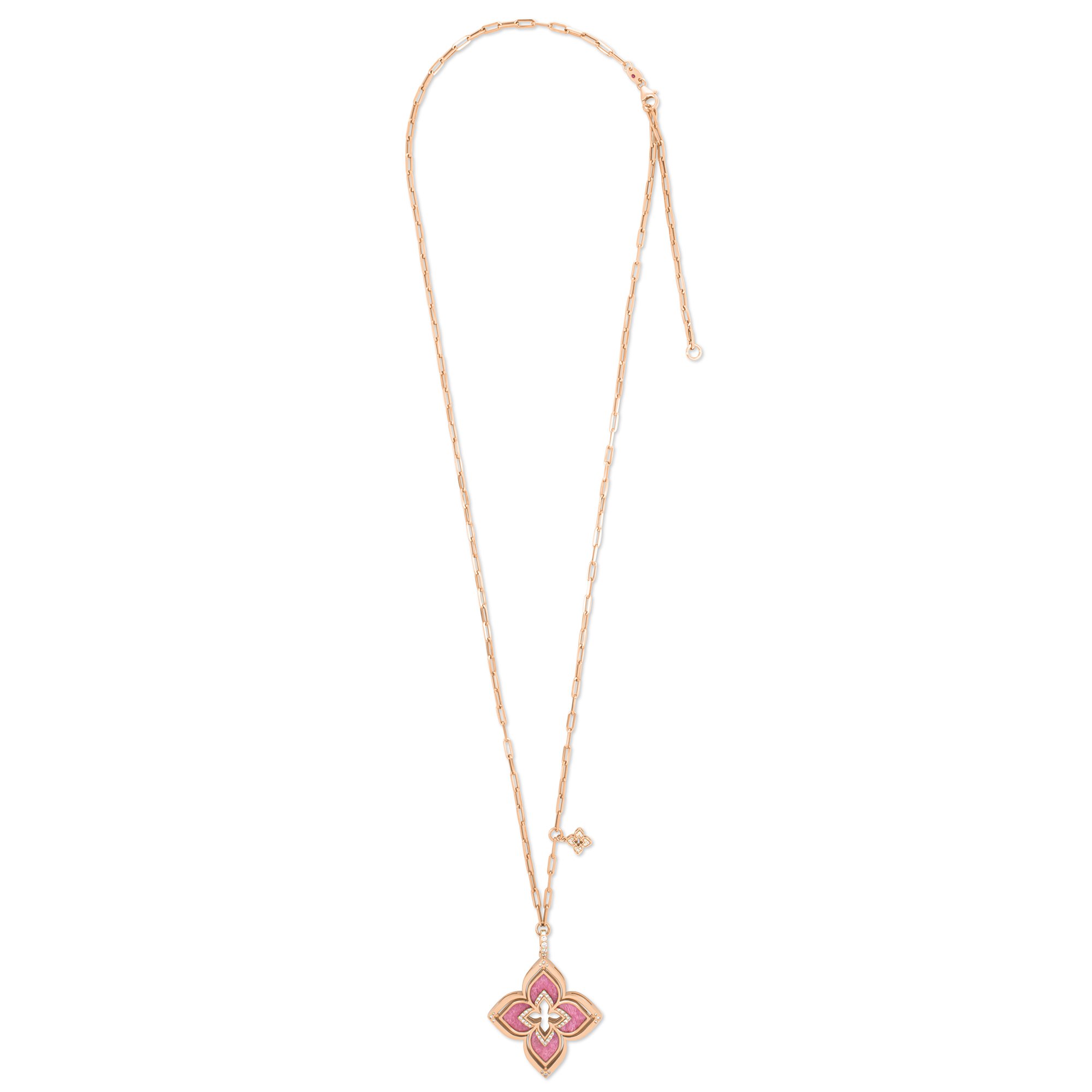 VENETIAN PRINCESS COLLAR WITH DIAMONDS AND RHODONITE - Image 2