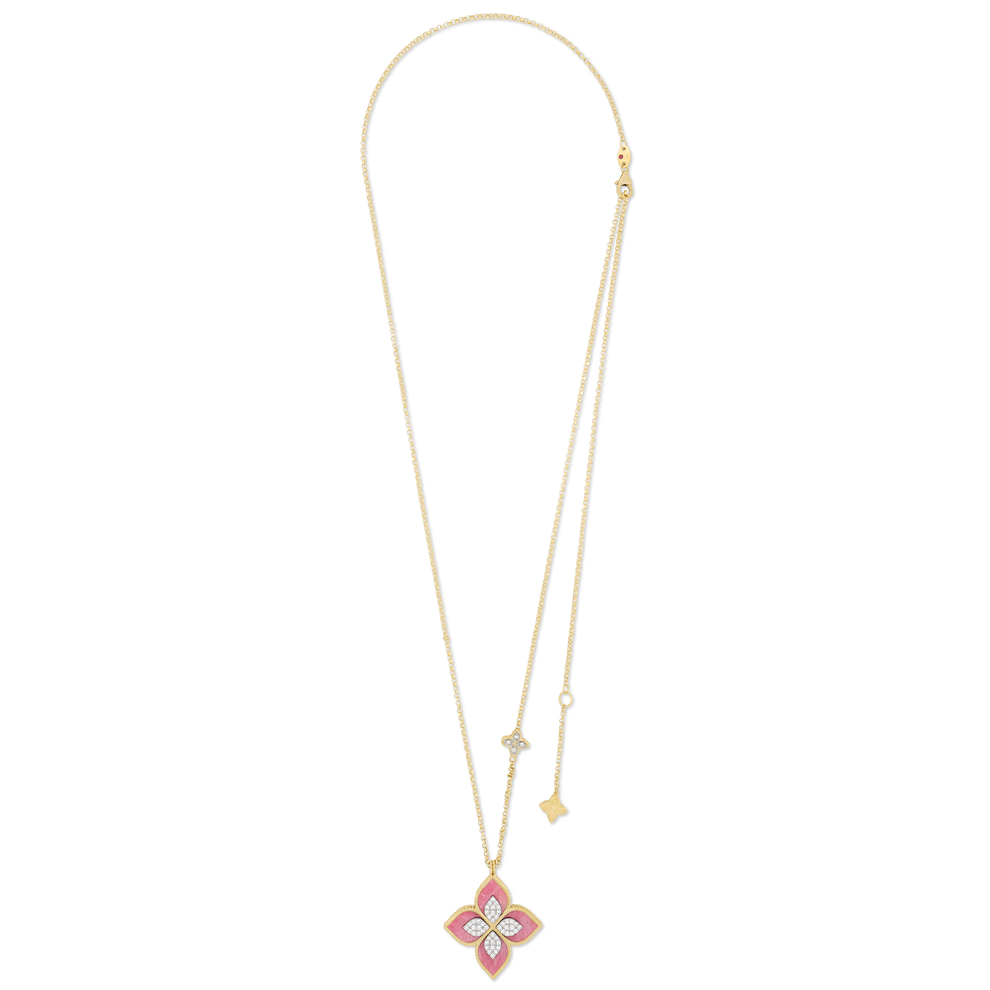 PRINCESS FLOWER COLLAR WITH DIAMOND AND RHODONITE - Image 2