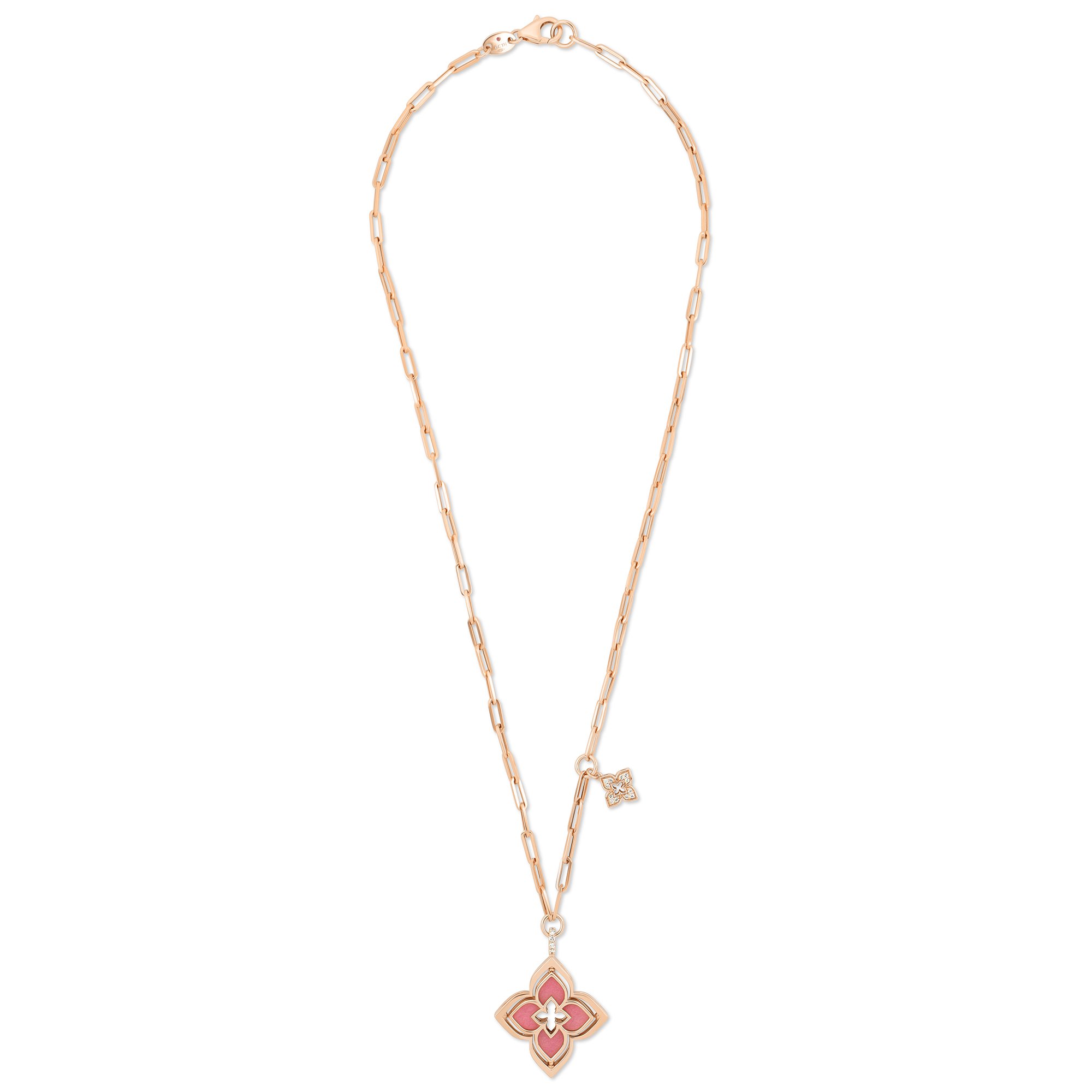 VENETIAN PRINCESS COLLAR WITH DIAMONDS AND RHODONITE - Image 4