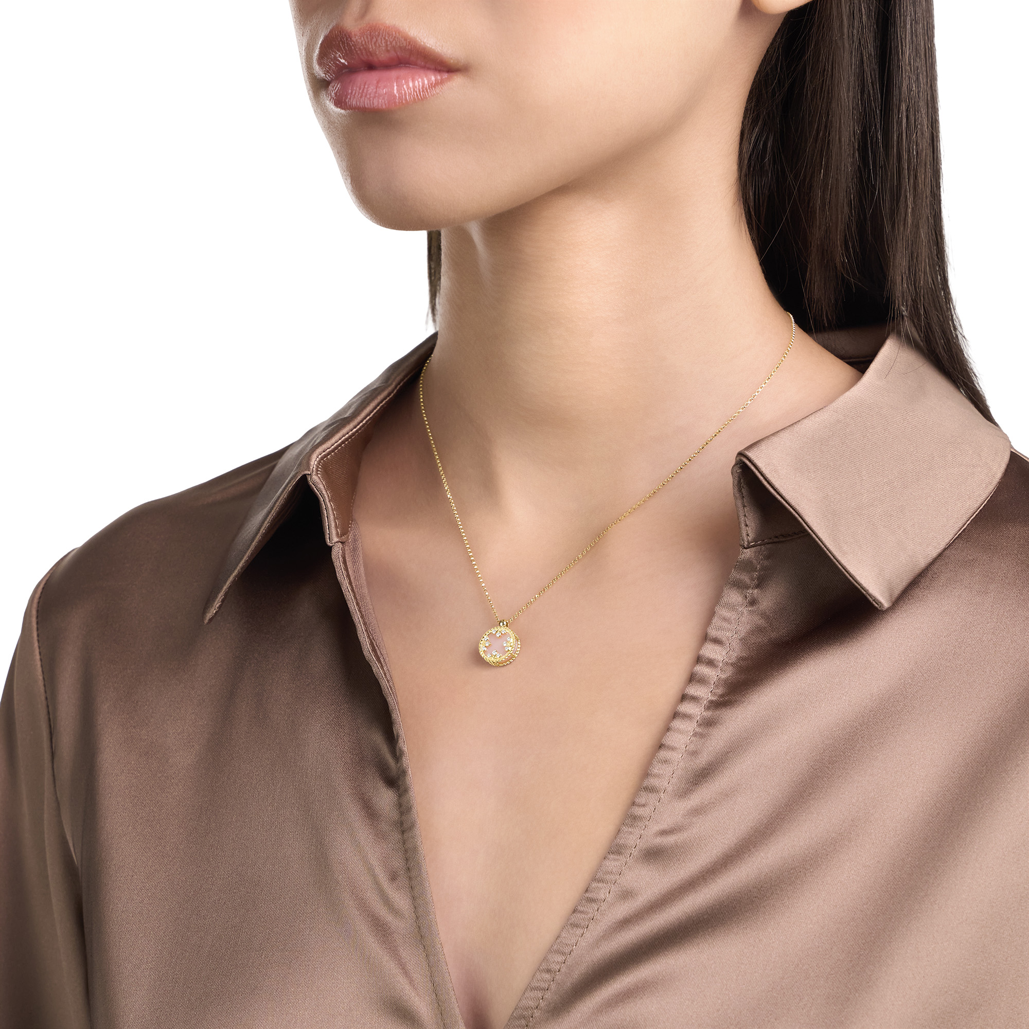 VENETIAN MEDALLIONS NECKLACE FOR CAROUSEL WITH DIAMONDS, OPAL AND MOTHER OF PEARL - Image 4