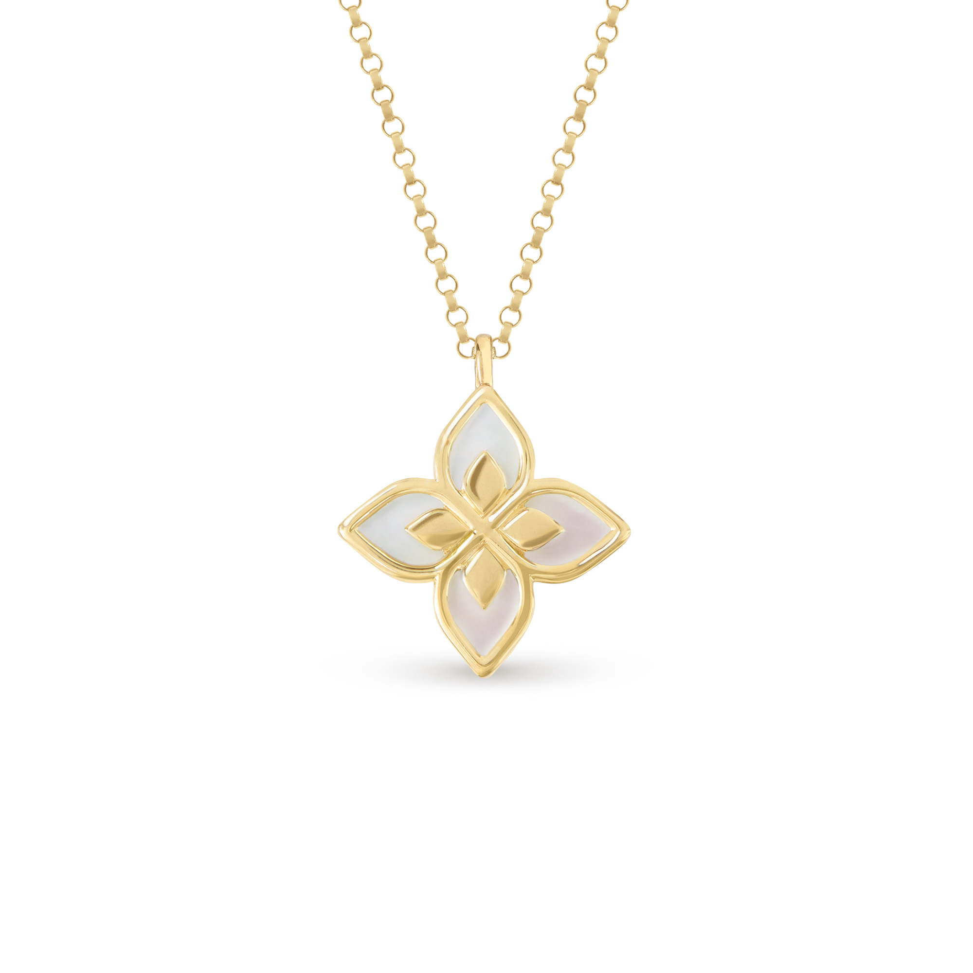 PRINCESS FLOWER NECKLACE FOR CAROUSEL WITH DIAMONDS AND MOTHER OF PEARL - Image 3