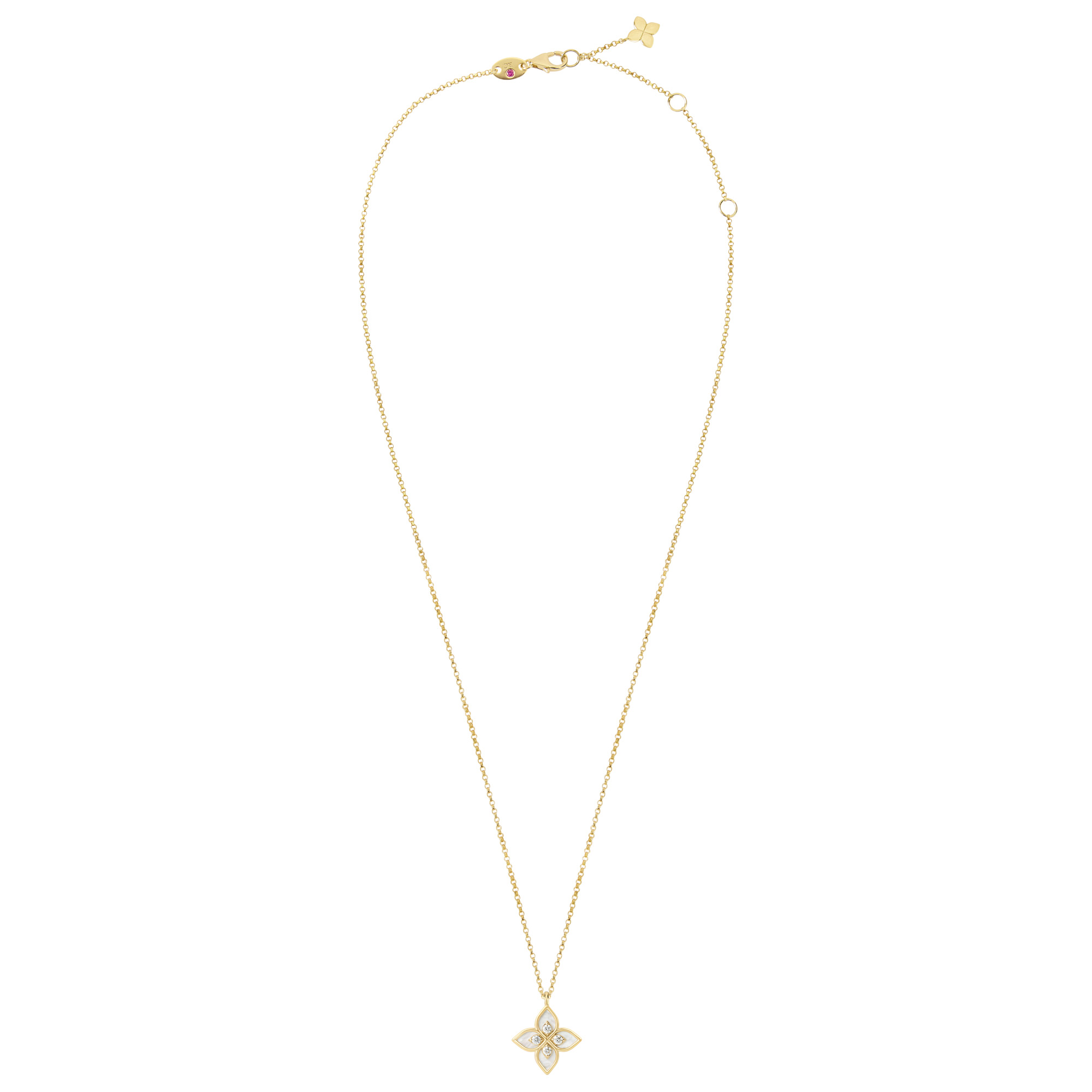 PRINCESS FLOWER NECKLACE FOR CAROUSEL WITH DIAMONDS AND MOTHER OF PEARL - Image 2