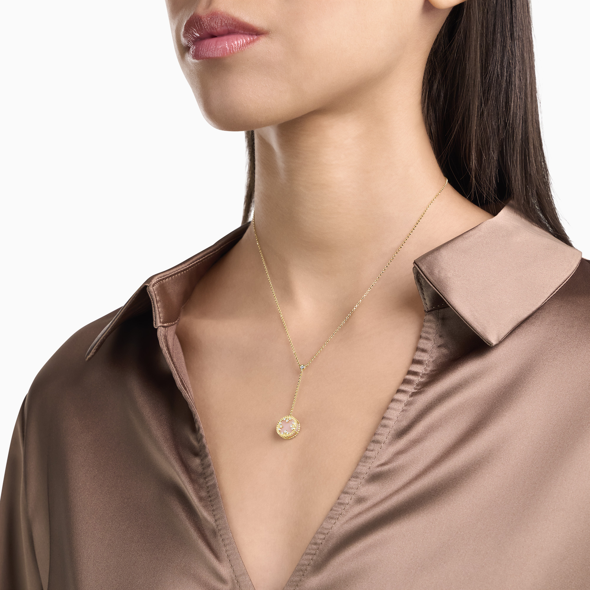 VENETIAN MEDALLIONS NECKLACE FOR CAROUSEL WITH DIAMONDS, OPAL AND MOTHER OF PEARL - Image 4