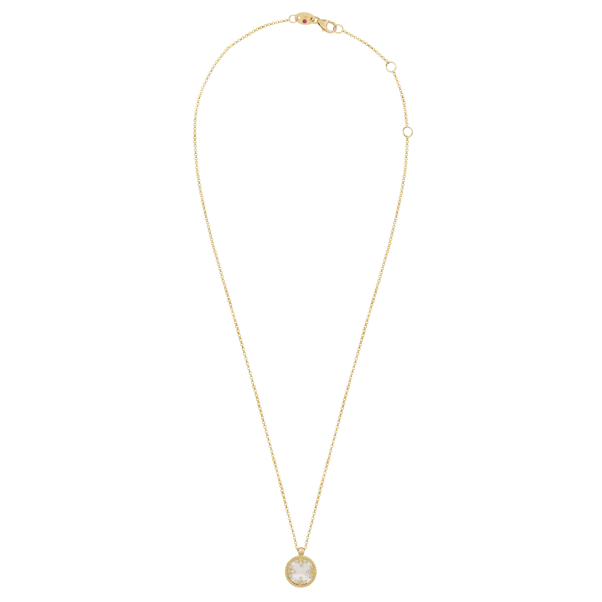 VENETIAN MEDALLIONS NECKLACE FOR CAROUSEL WITH DIAMONDS, MOTHER OF PEARL AND BLACK JADE - Image 2