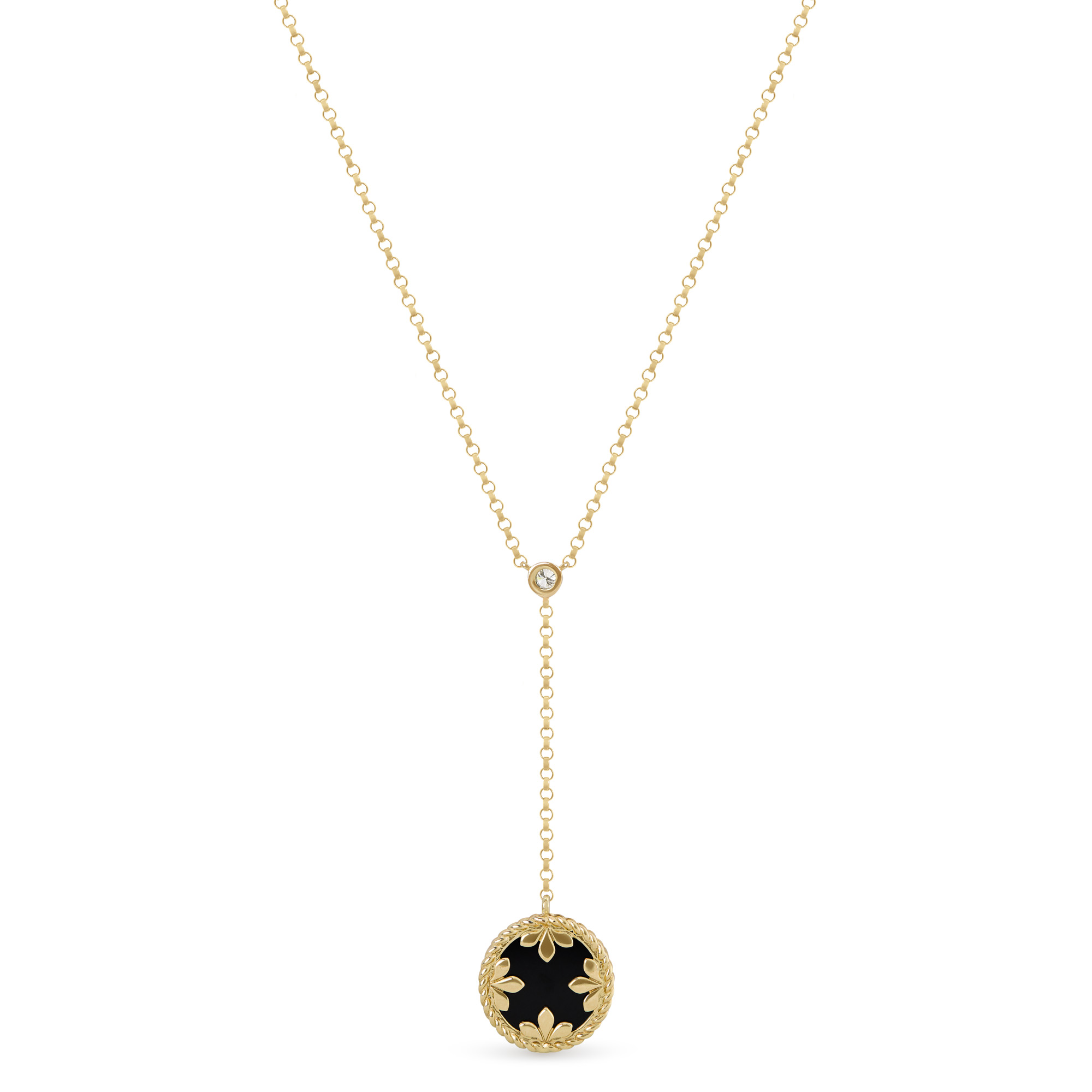 VENETIAN MEDALLIONS NECKLACE FOR CAROUSEL WITH DIAMONDS, MOTHER OF PEARL AND BLACK JADE - Image 3