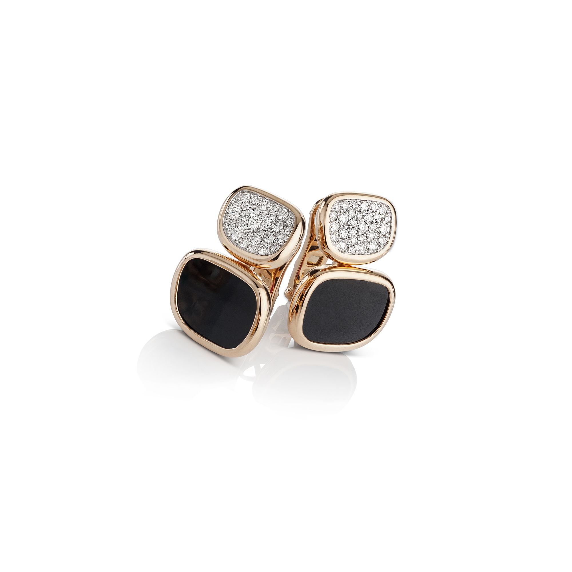 BLACK JADE EARRINGS WITH BLACK JADE AND DIAMONDS