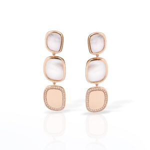 BLACK JADE EARRINGS WITH MOTHER OF PEARL AND DIAMONDS