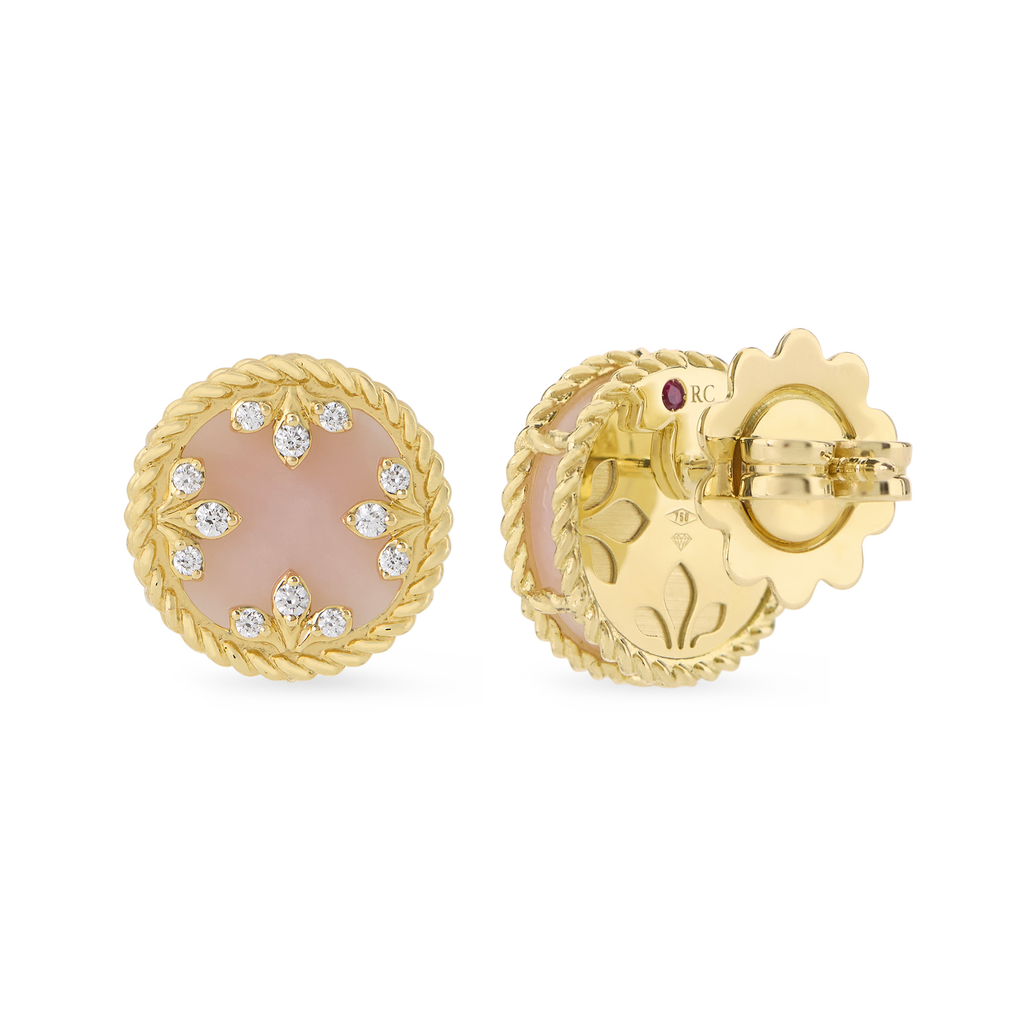 VENETIAN MEDALLIONS EARRINGS FOR CAROUSEL WITH DIAMONDS AND OPAL - Image 2