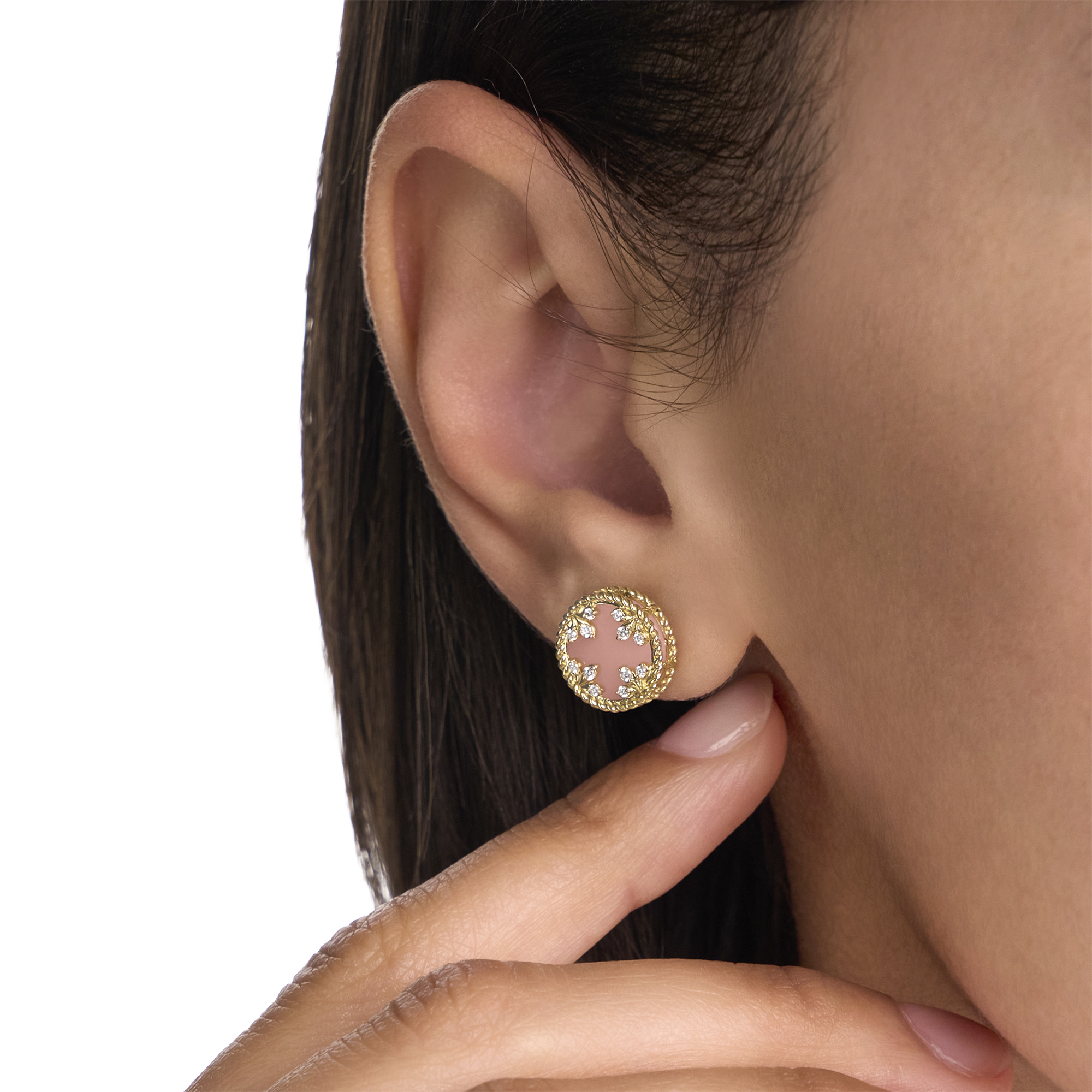 VENETIAN MEDALLIONS EARRINGS FOR CAROUSEL WITH DIAMONDS AND OPAL - Image 3