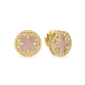 VENETIAN MEDALLIONS EARRINGS FOR CAROUSEL WITH DIAMONDS AND OPAL