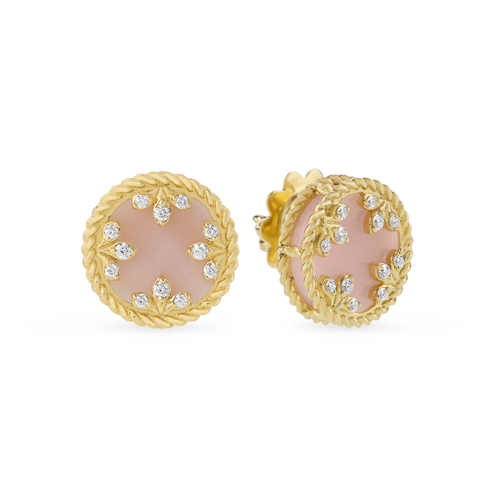 VENETIAN MEDALLIONS EARRINGS FOR CAROUSEL WITH DIAMONDS AND OPAL