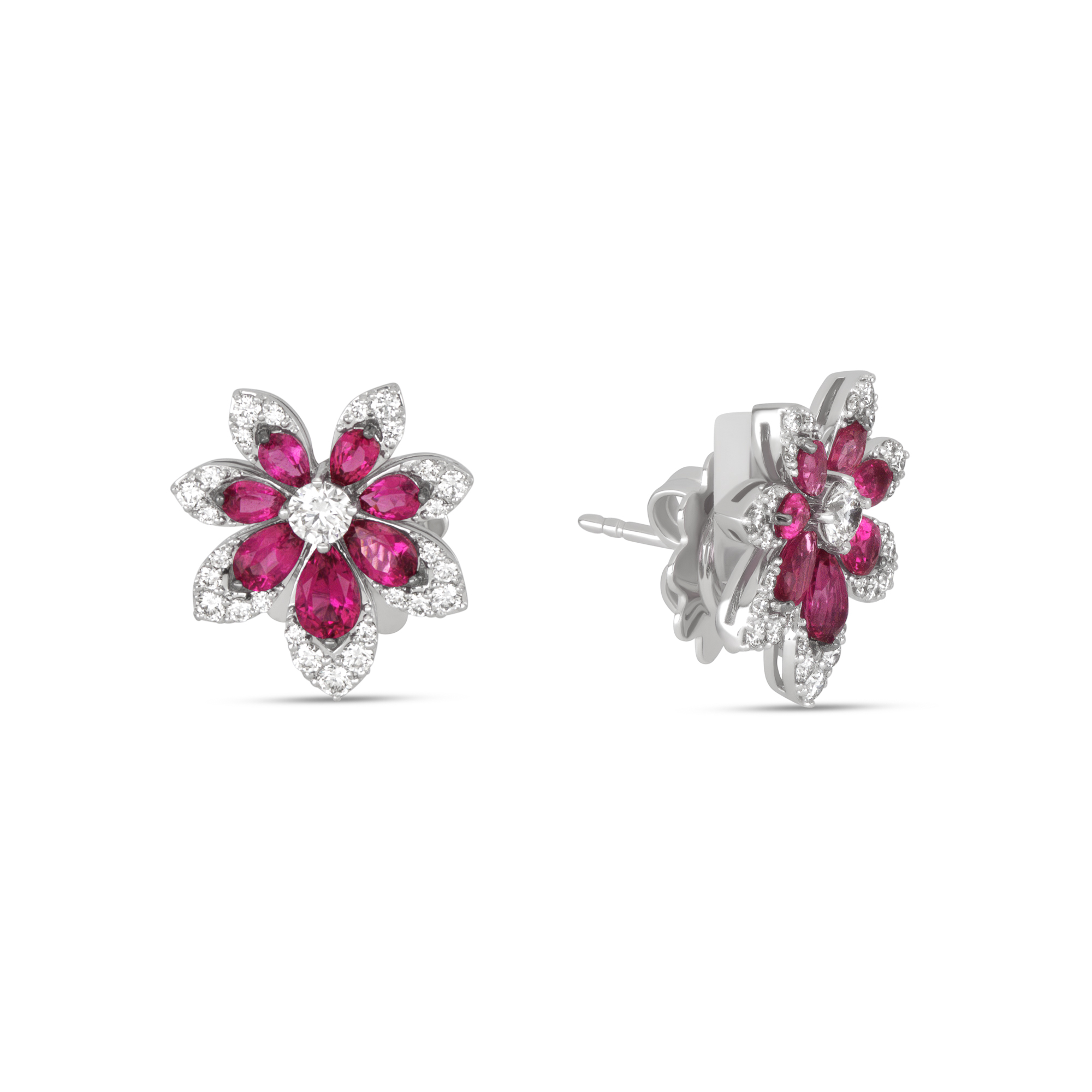 TIARÈ EARRINGS WITH RUBELLITE AND DIAMONDS